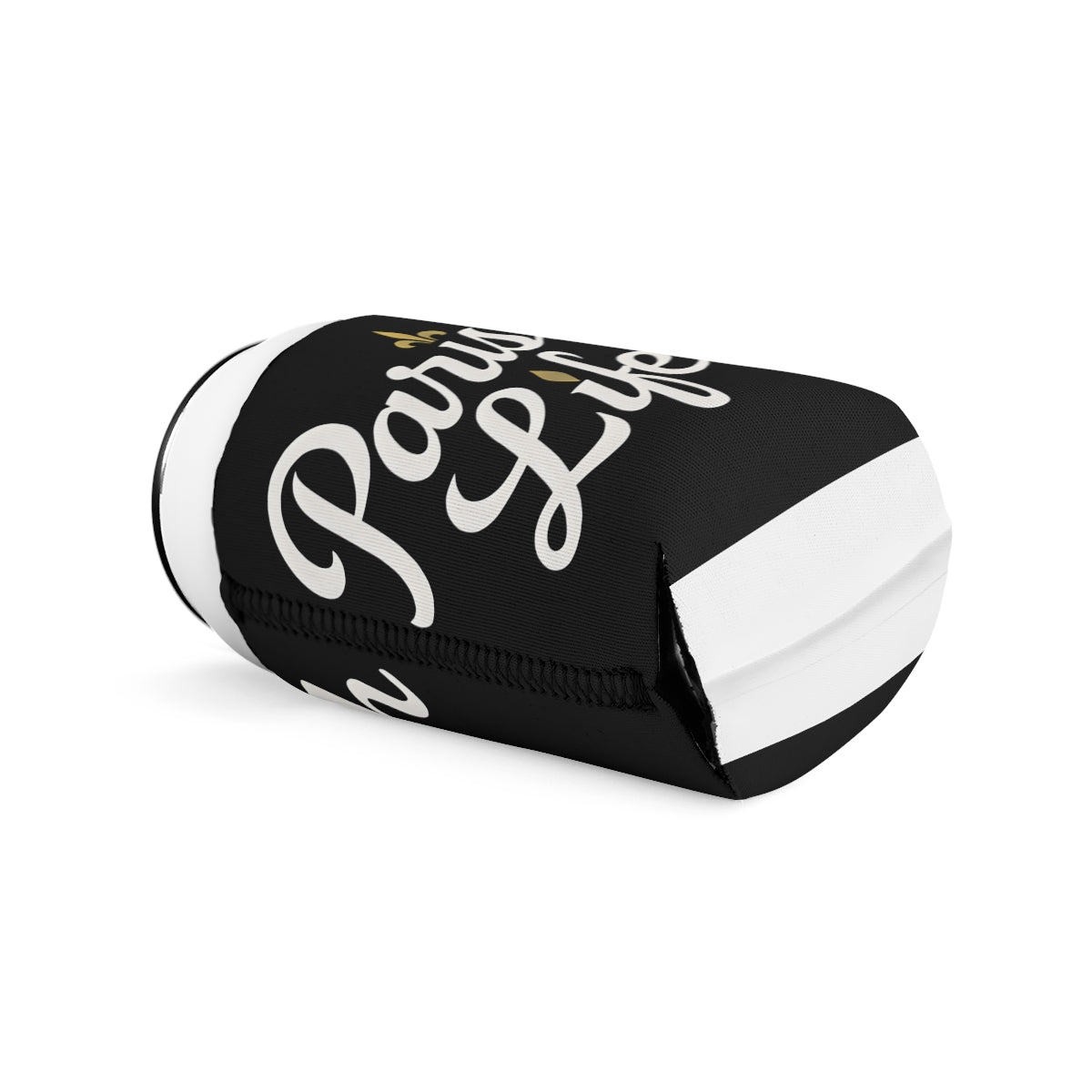 Paris Life Printed Black and White Can Cooler product