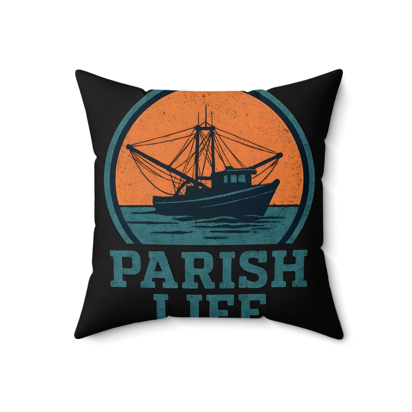 Parish Life Fishing Boat Decorative Pillow product type