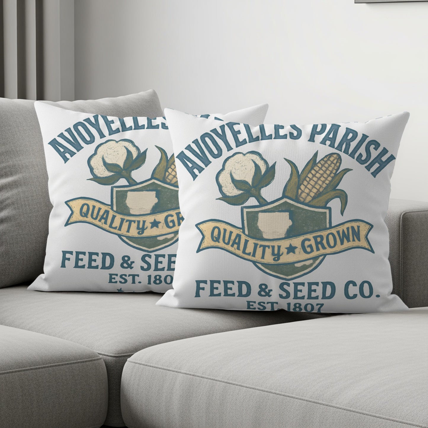 Avoyelles Parish Feed and Seed Company Throw Pillow product type