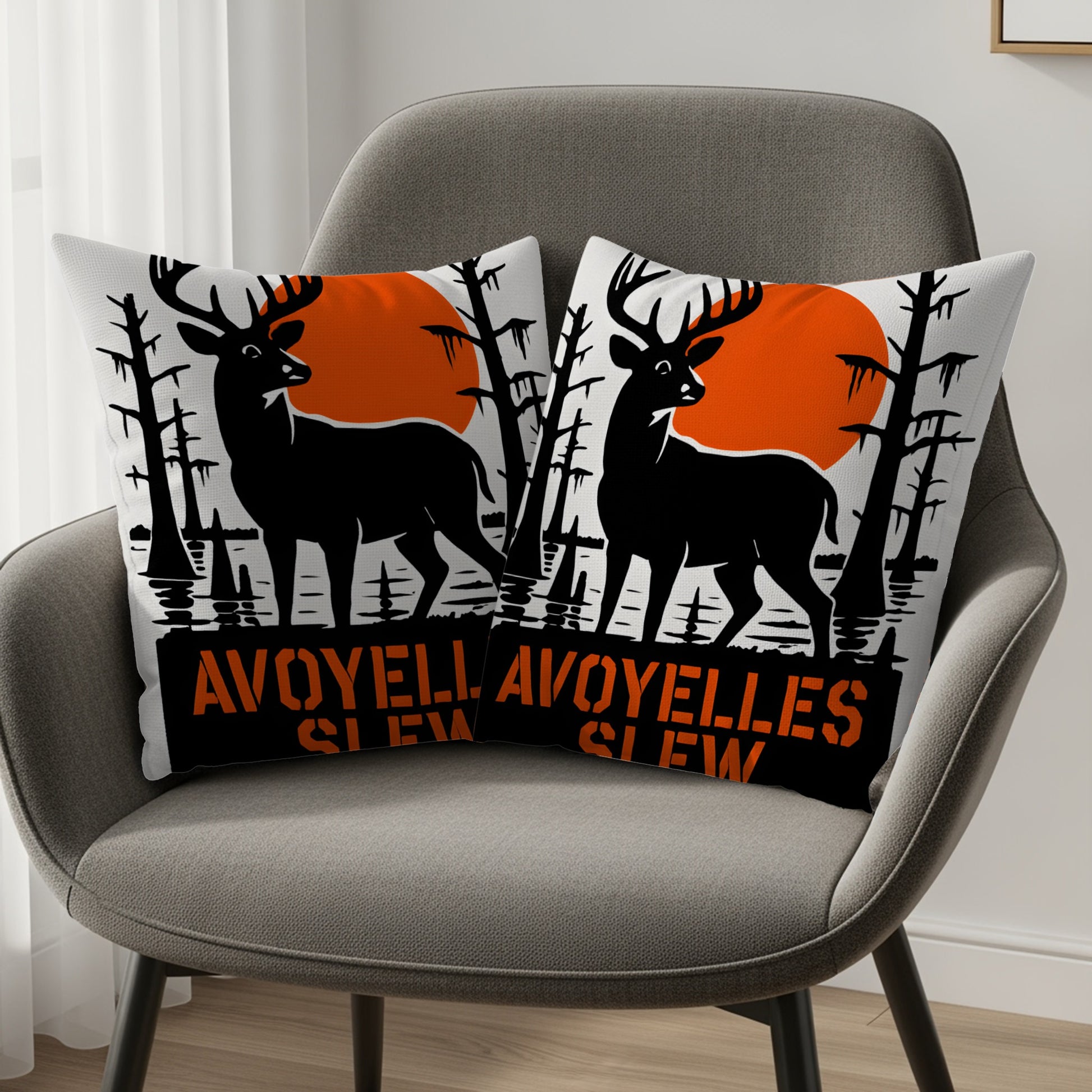 Avoyelles Slew Deer and Sun Design Throw Pillow product type