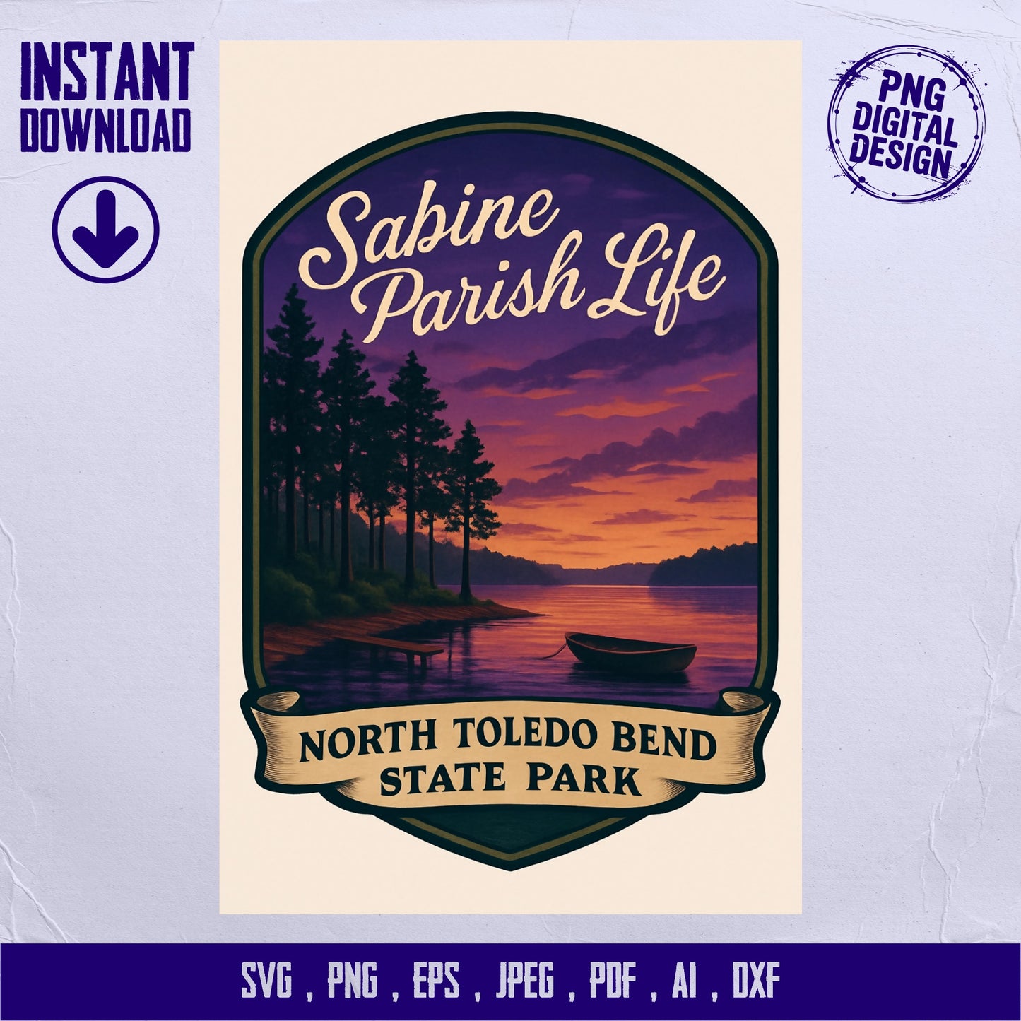 Sabine Parish Life North Toledo Bend State Park Digital svg png eps jpeg ai dxf