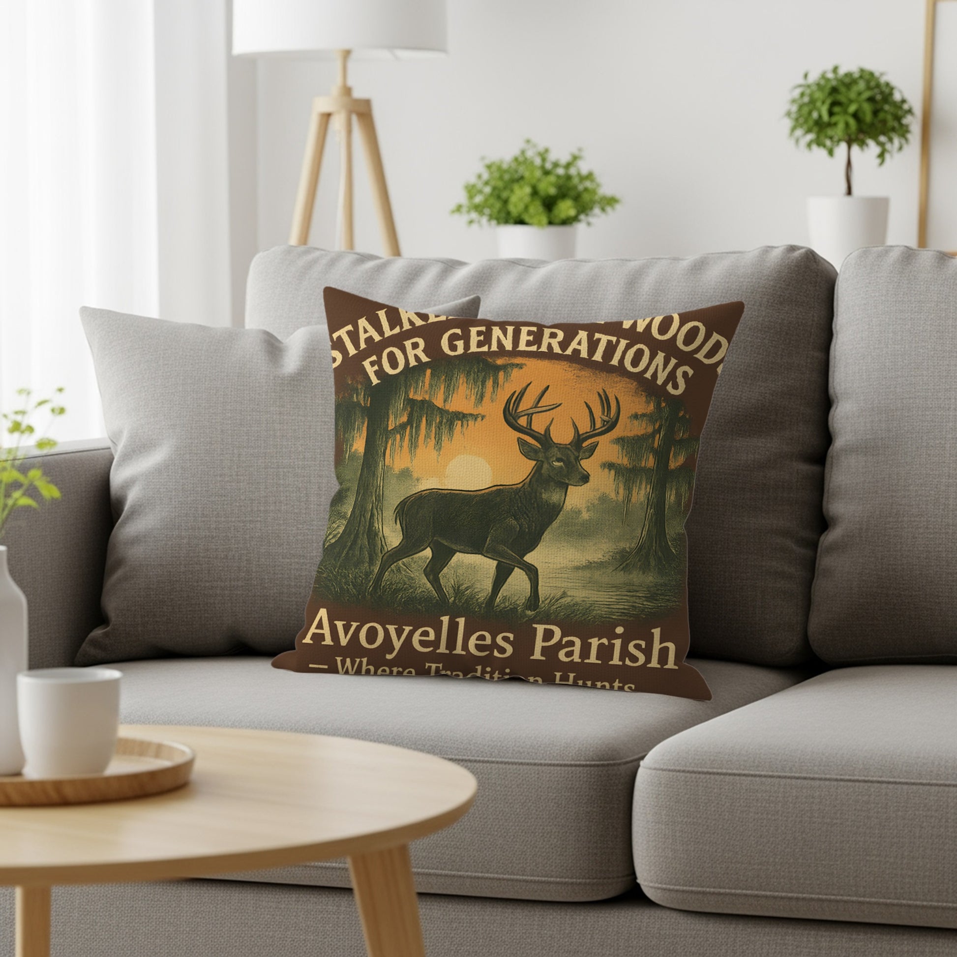 Avoyelles Parish Printed Stalking Wood Pillow product