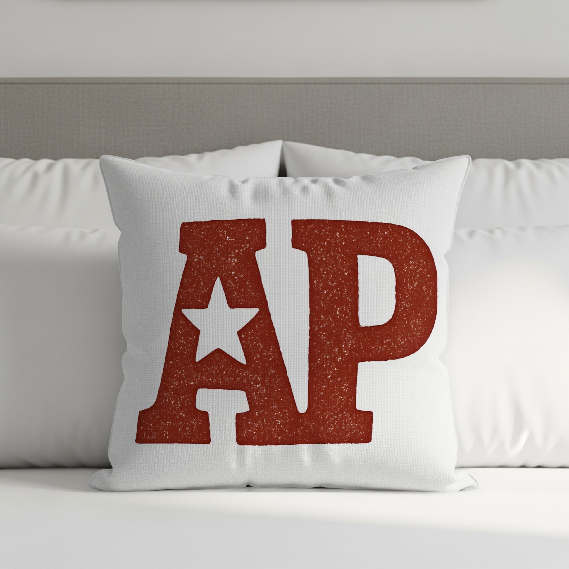 Red AP Star Design Throw Pillow Home Decor product