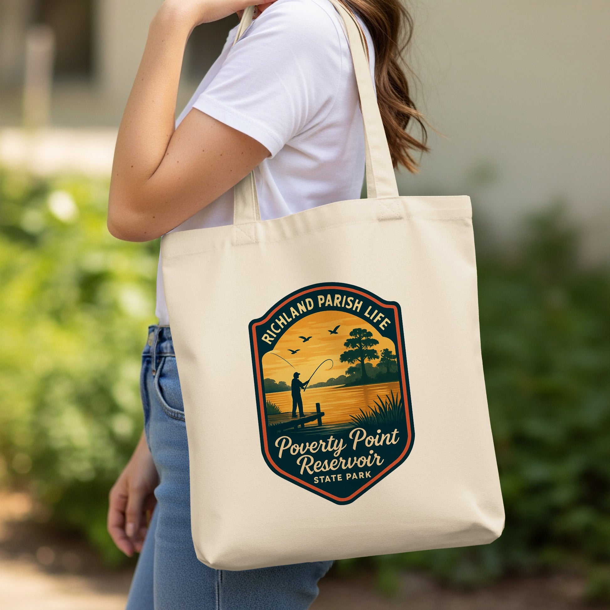 Poverty Point Reservoir State Park Tote Bag, Richland Parish Life, Eco-Friendly Canvas Shopper, Outdoor Print
