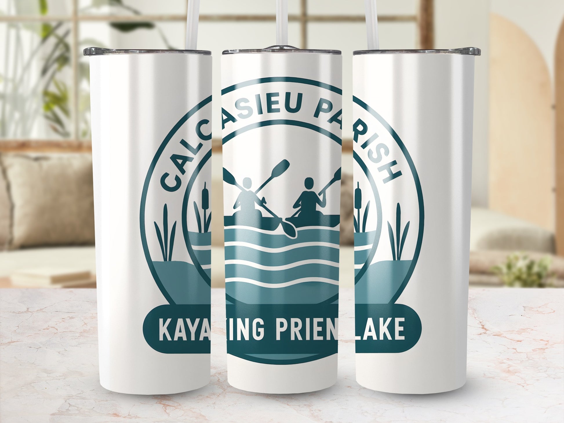 Calcasieu Parish Kayaking Prien Lake Insulated Tumblers, Stainless Steel Travel Mugs, Outdoor Adventure Drinkware, Gift Idea