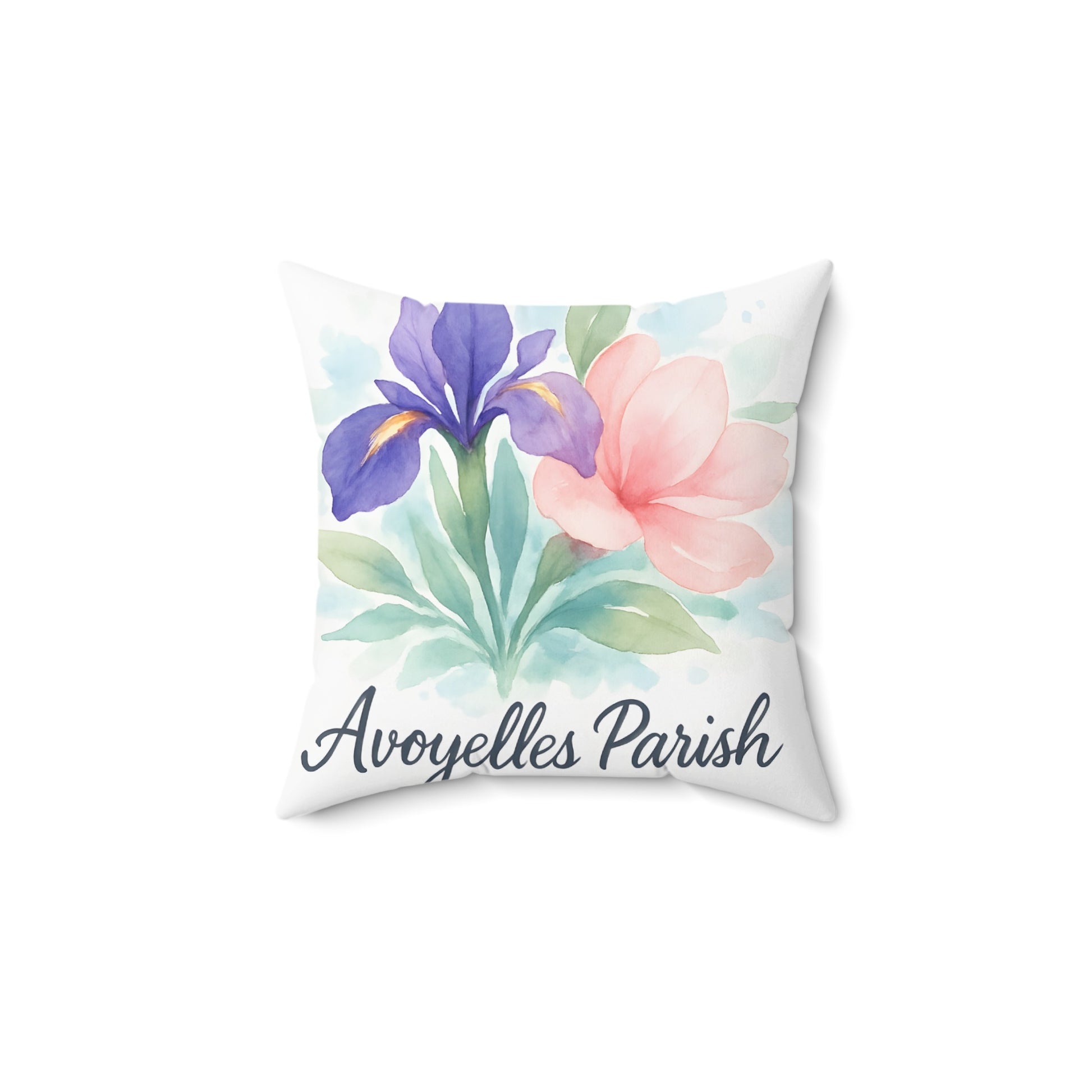 Avoyelles Parish Floral Watercolor Design Pillow product