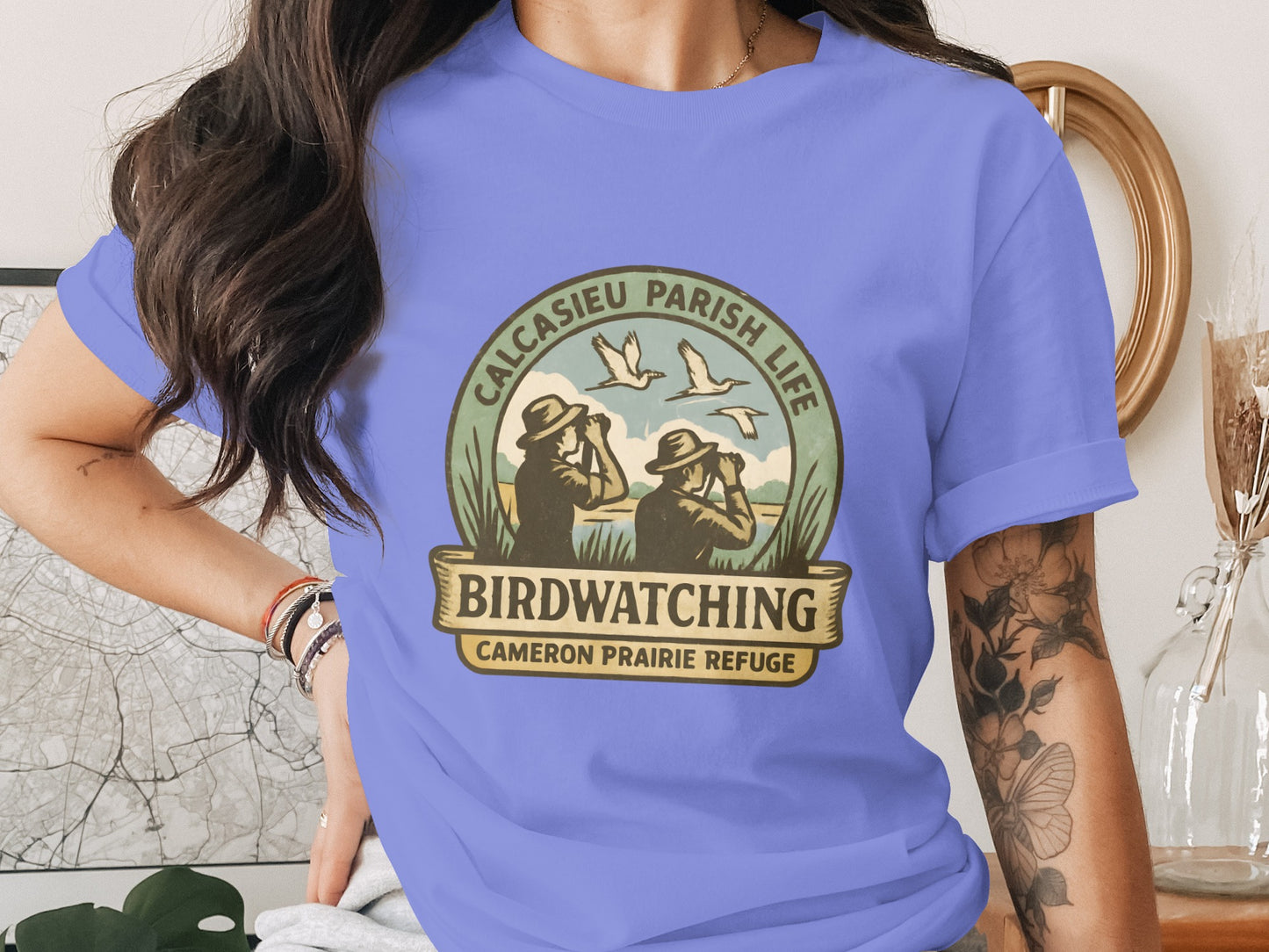 Calcasieu Parish Life Birdwatching T-Shirt, Cameron Prairie Refuge Graphic Tee, Nature Lover Gift, Outdoor Activity Apparel