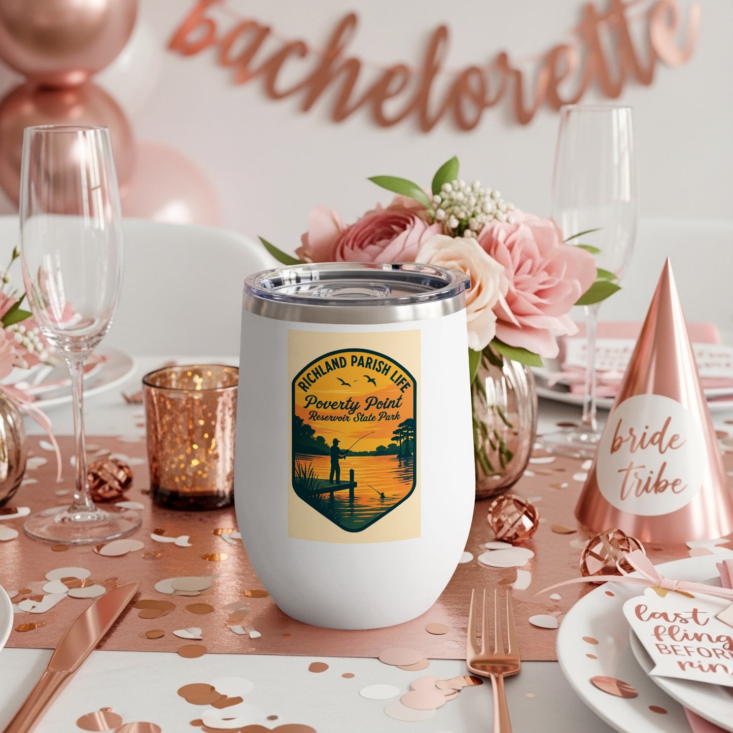 Bachelorette Party Tumbler, Custom Insulated Wine Cup, Bride Tribe Gift, Personalized Bridesmaid Cup, Elegant Wedding Favor, Decorative