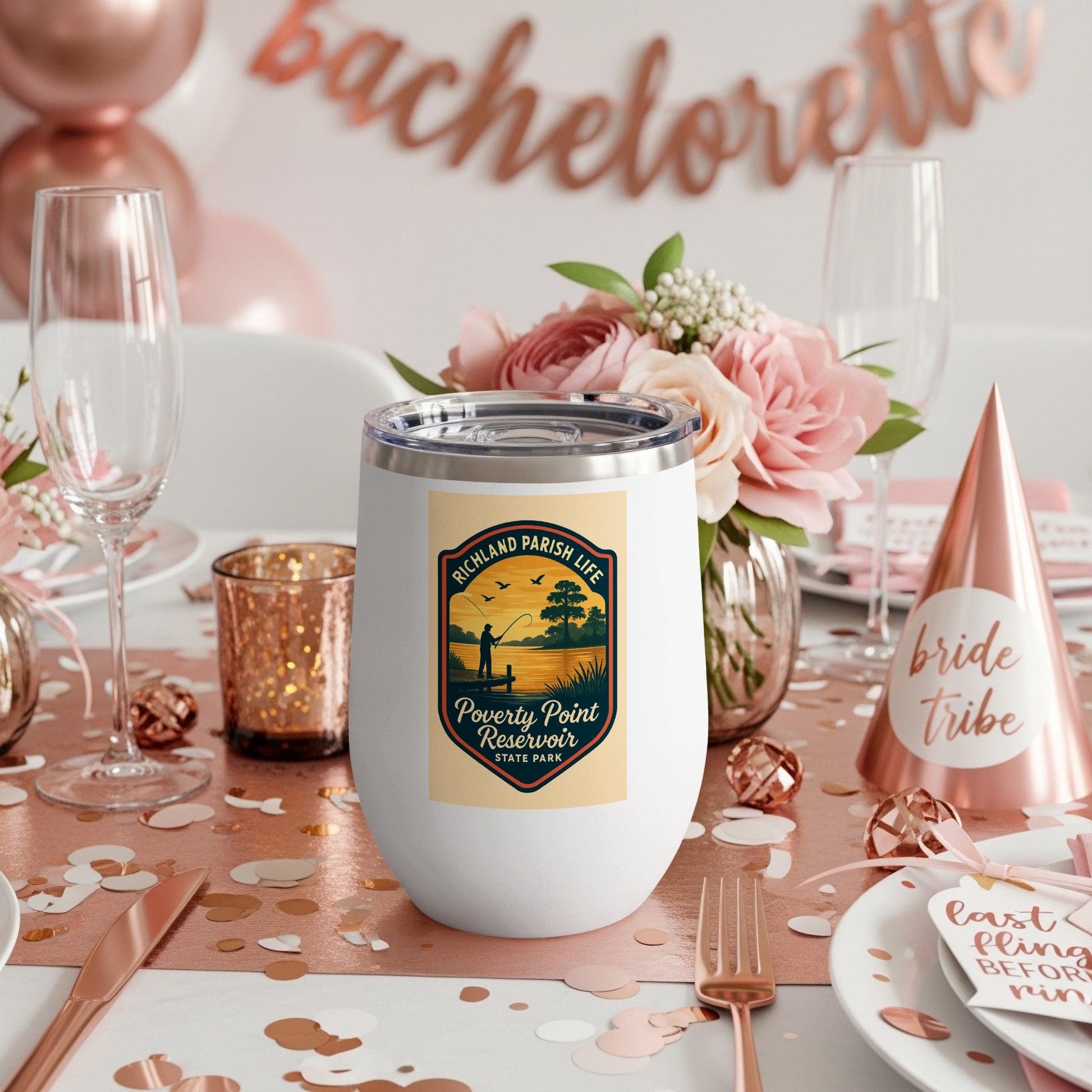 Bachelorette Party Insulated Tumbler, Custom Bridesmaid Gift, Stainless Steel Travel Mug with Lid, Personalized Drinking Cup, Bride Tribe