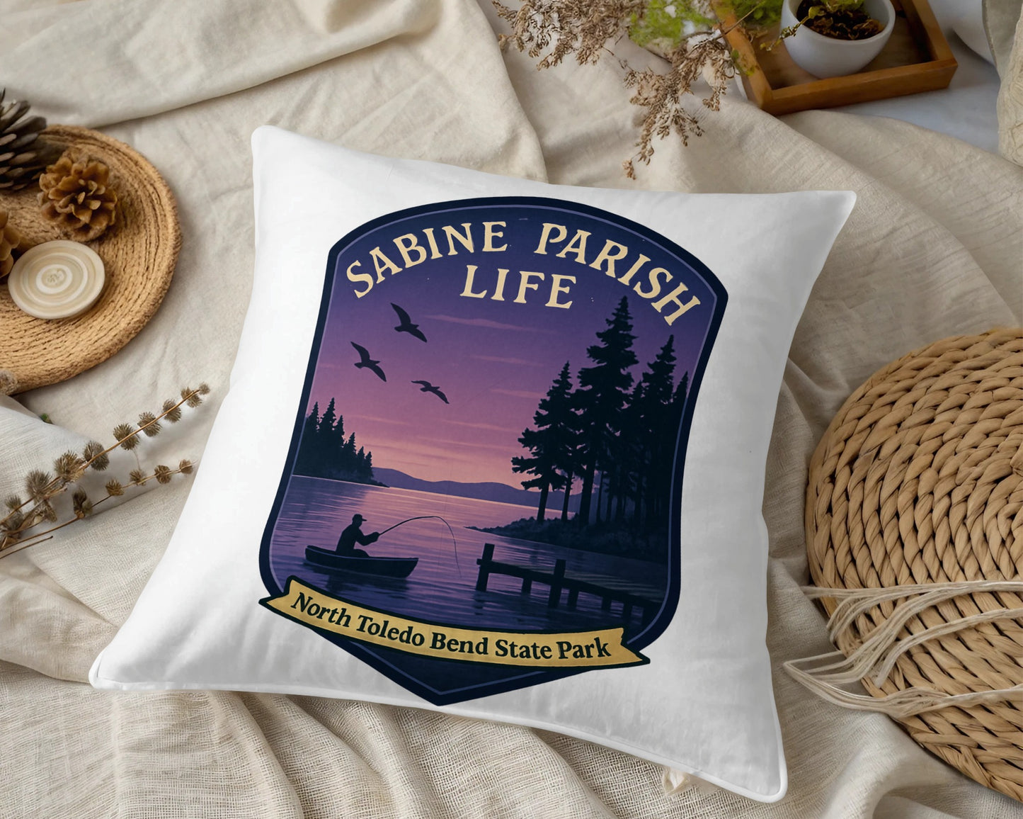 Sabine Parish Life North Toledo Bend State Park Sunset Scenery Cushion Cover