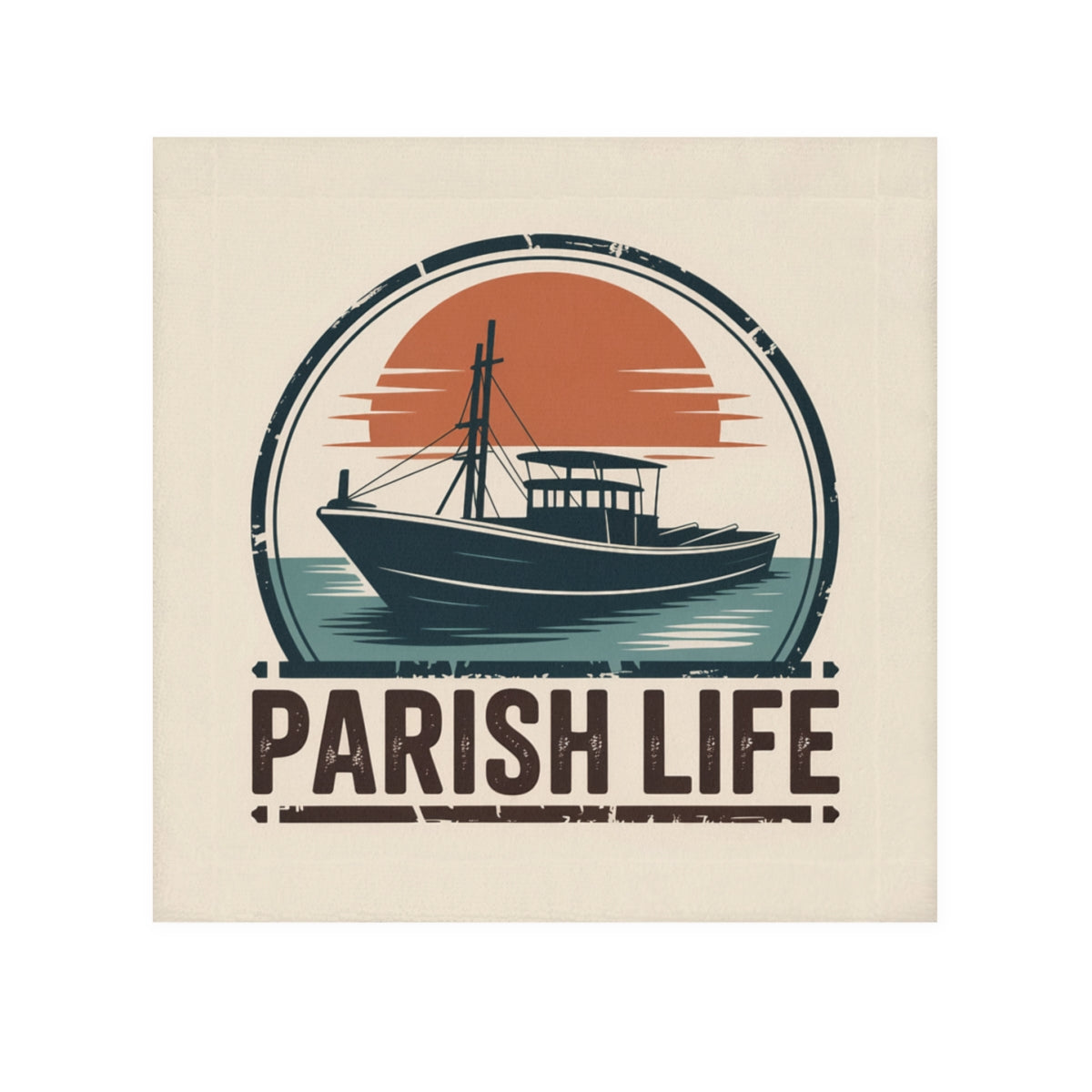 Parish Life Fishing Boat Sunrise Illustration product