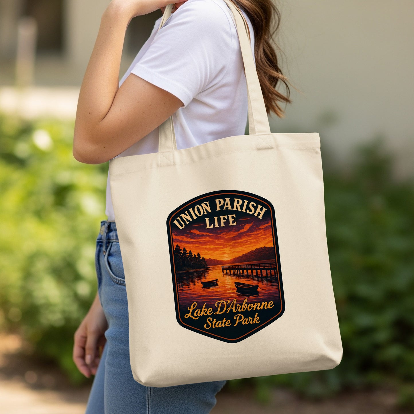 Union Parish Life Tote Bag, Lake D'Arbonne State Park Canvas Bag, Stylish Eco-Friendly Shoulder Bag, Gift for Her