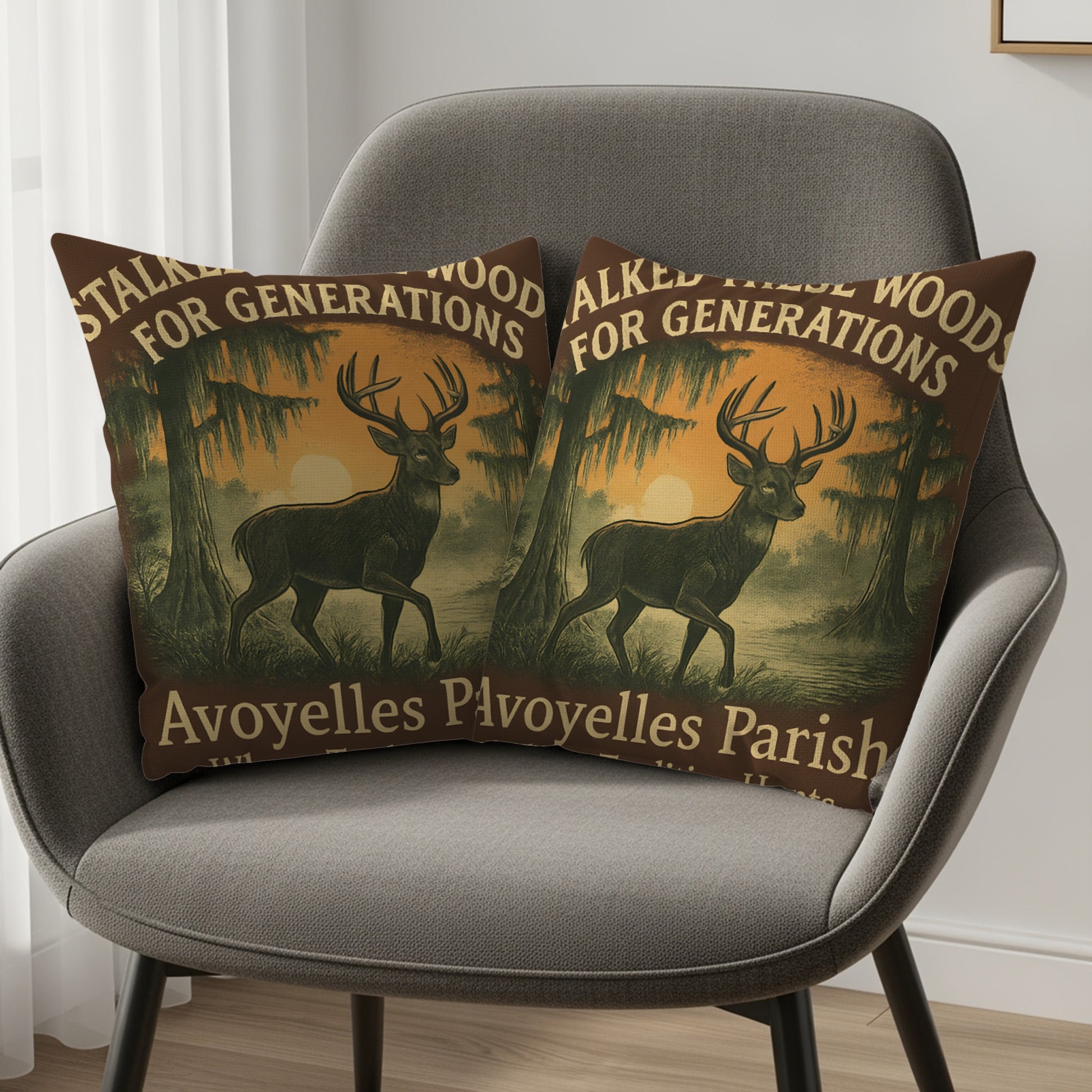 Avoyelles Parish Deer Print Decorative Pillow Product