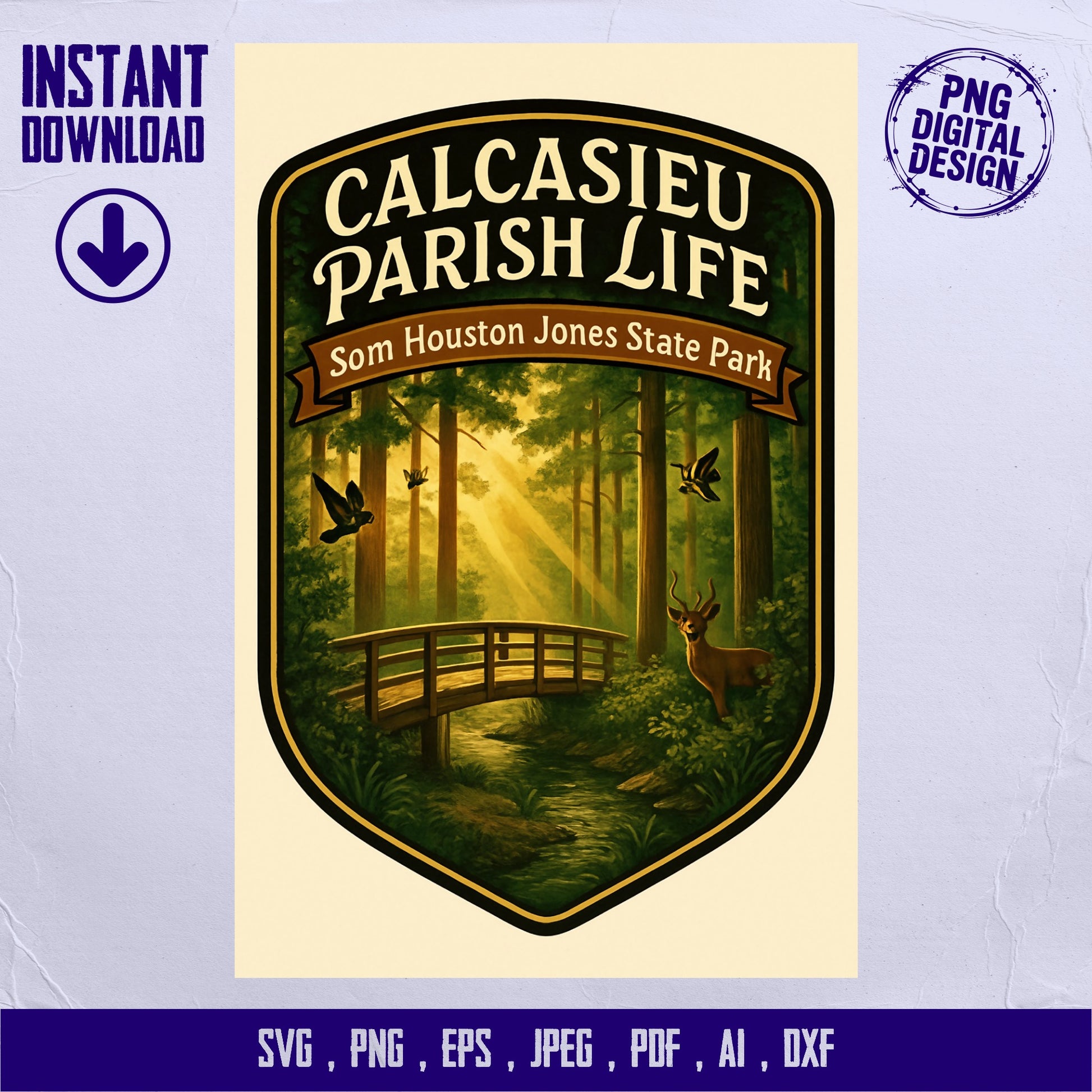 Calcasieu Parish Life Digital Download, Som Houston State Park svg, png, jpeg, ai, pdf Files