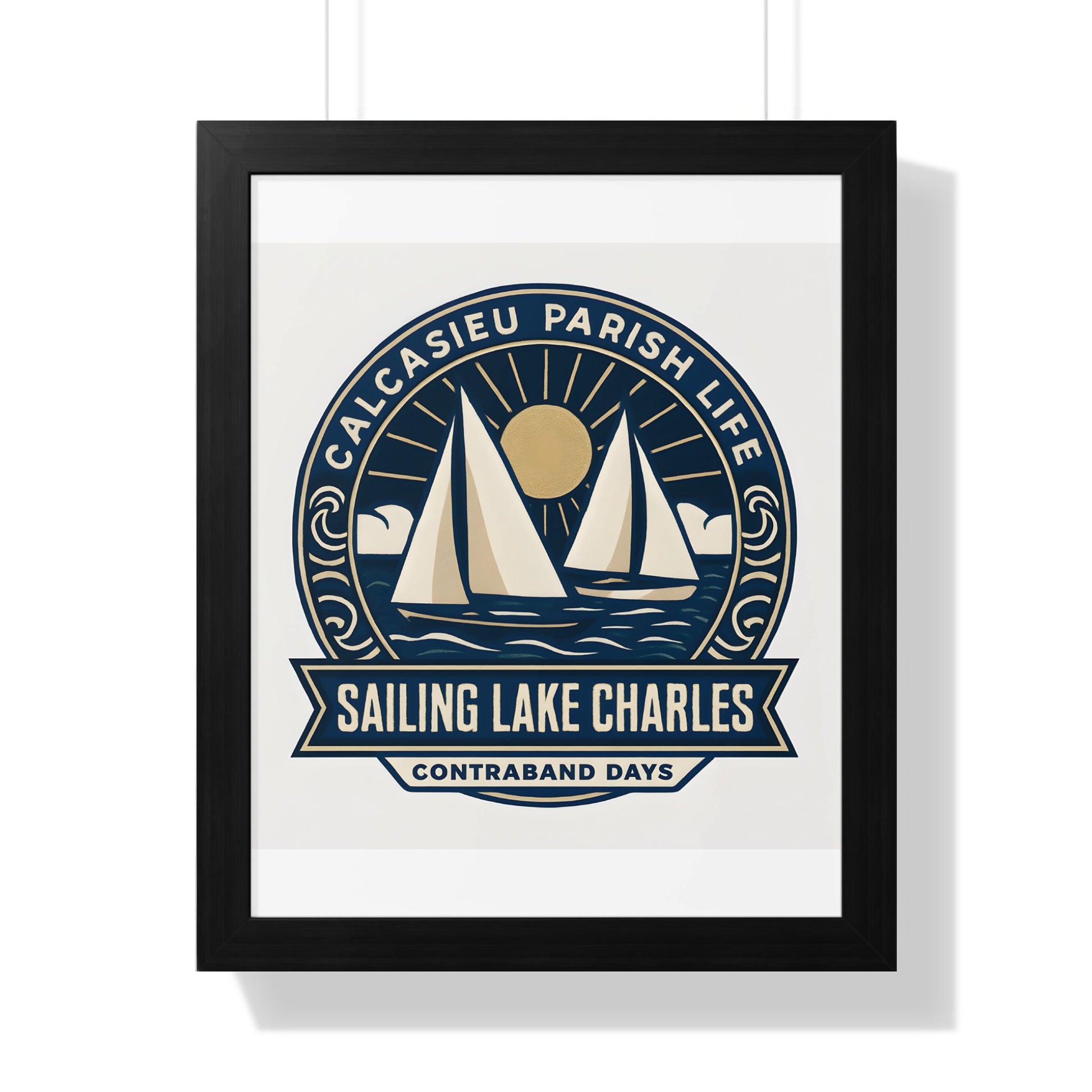 Calcasieu Parish Life Sailing Lake Charles Poster, Nautical Wall Art, Contraband Days Decor