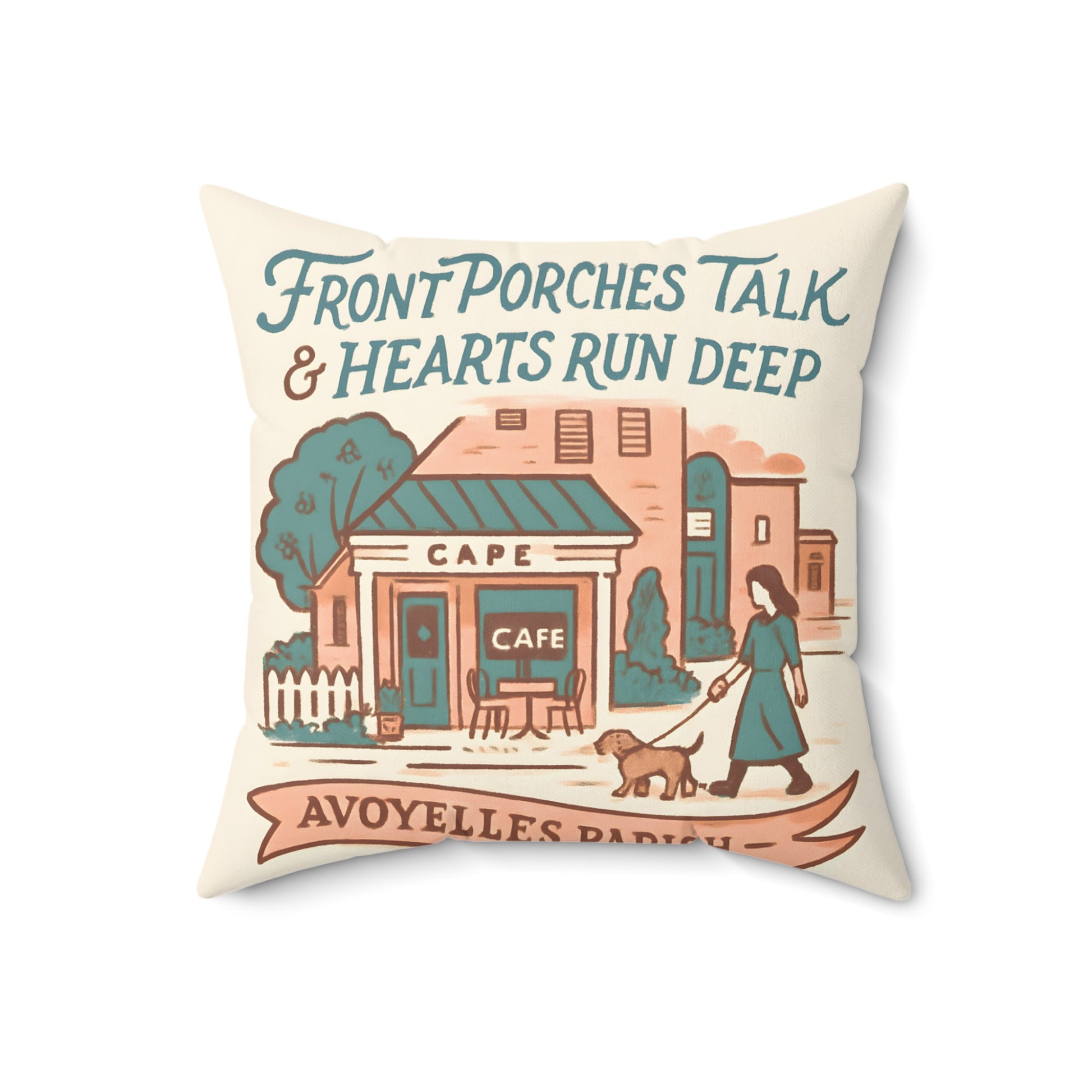 Front Porches Talk Hearts Run Deep Throw Pillow product