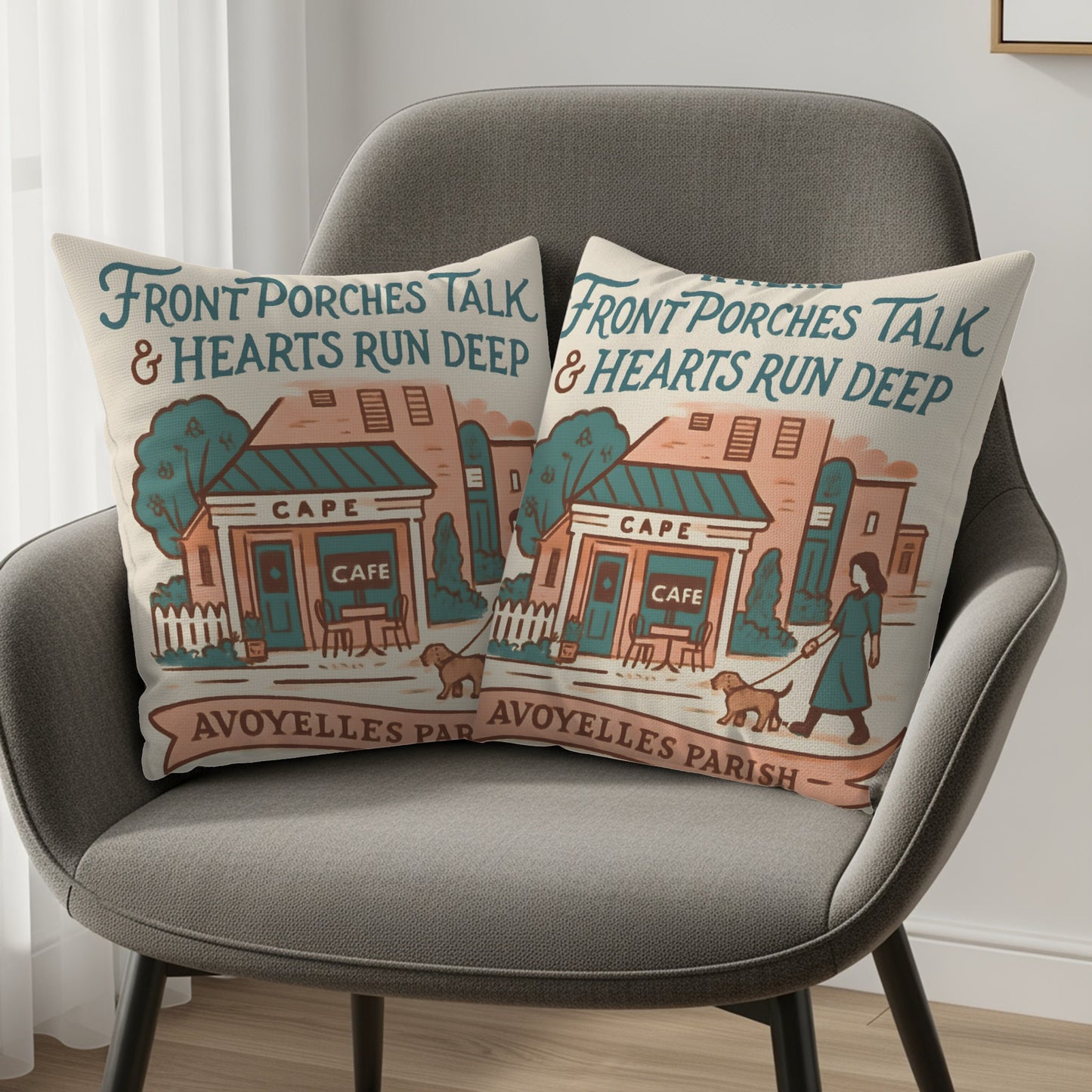 Front Porches Talk and Hearts Run Deep Pillow product type