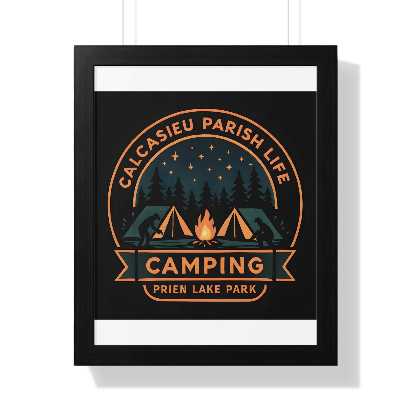 Calcasieu Parish Life Camping Poster, Prien Lake Park, Outdoor Adventure Wall Art Decor, Nature Themed Room Decoration