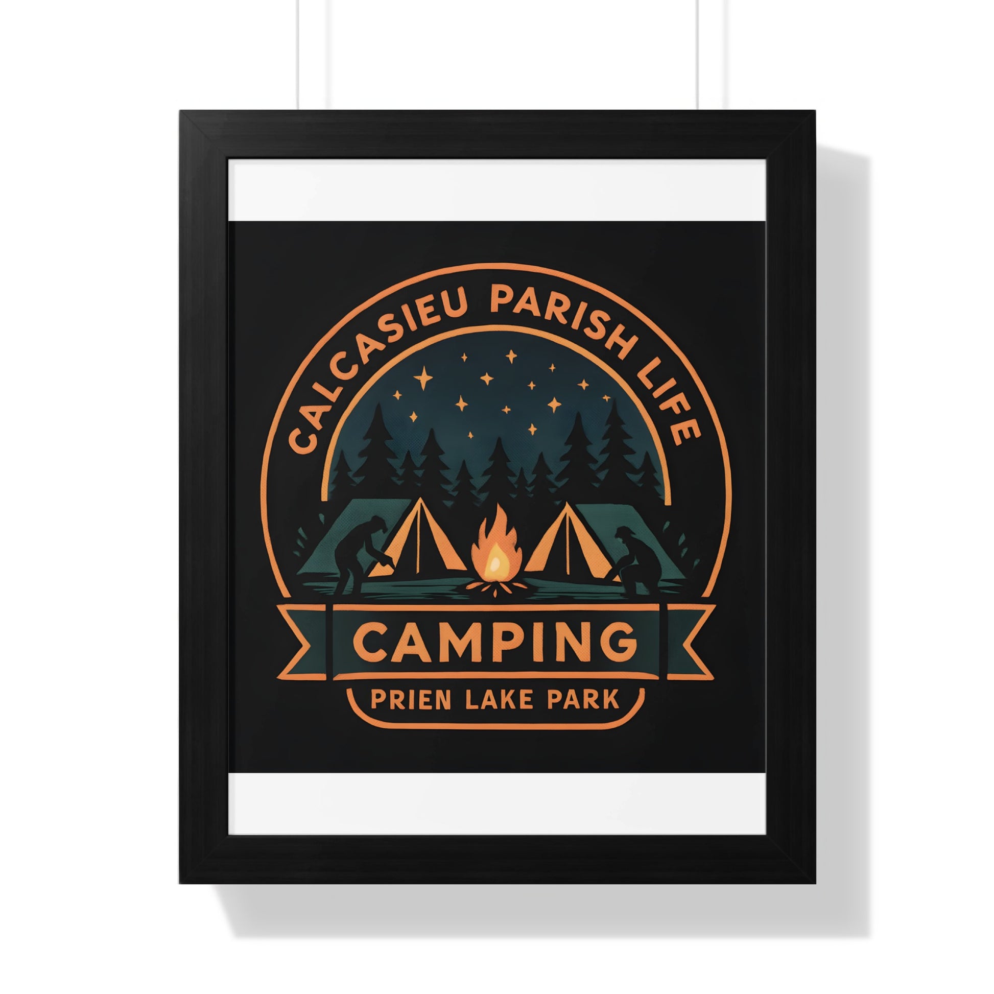 Calcasieu Parish Life Camping Poster, Prien Lake Park, Outdoor Adventure Wall Art Decor, Nature Themed Room Decoration