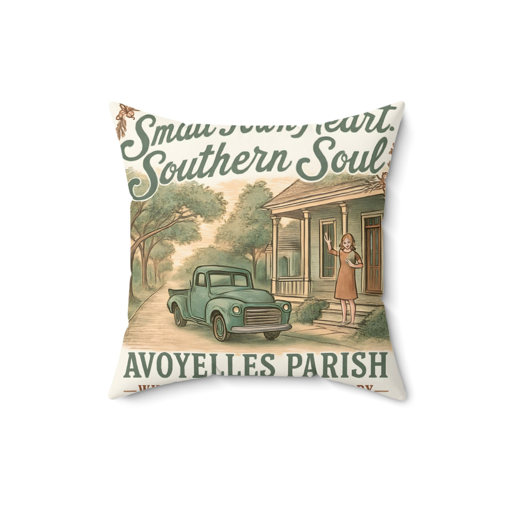 Southern Soul Avoyelles Parish Vintage Throw Pillow product type