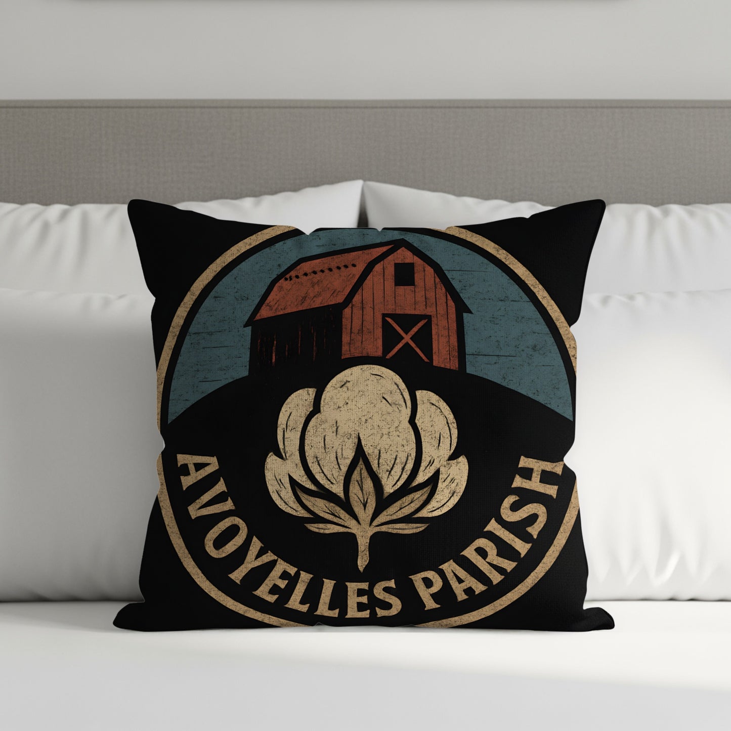 Avoyelles Parish Barn and Cotton Design Pillow product