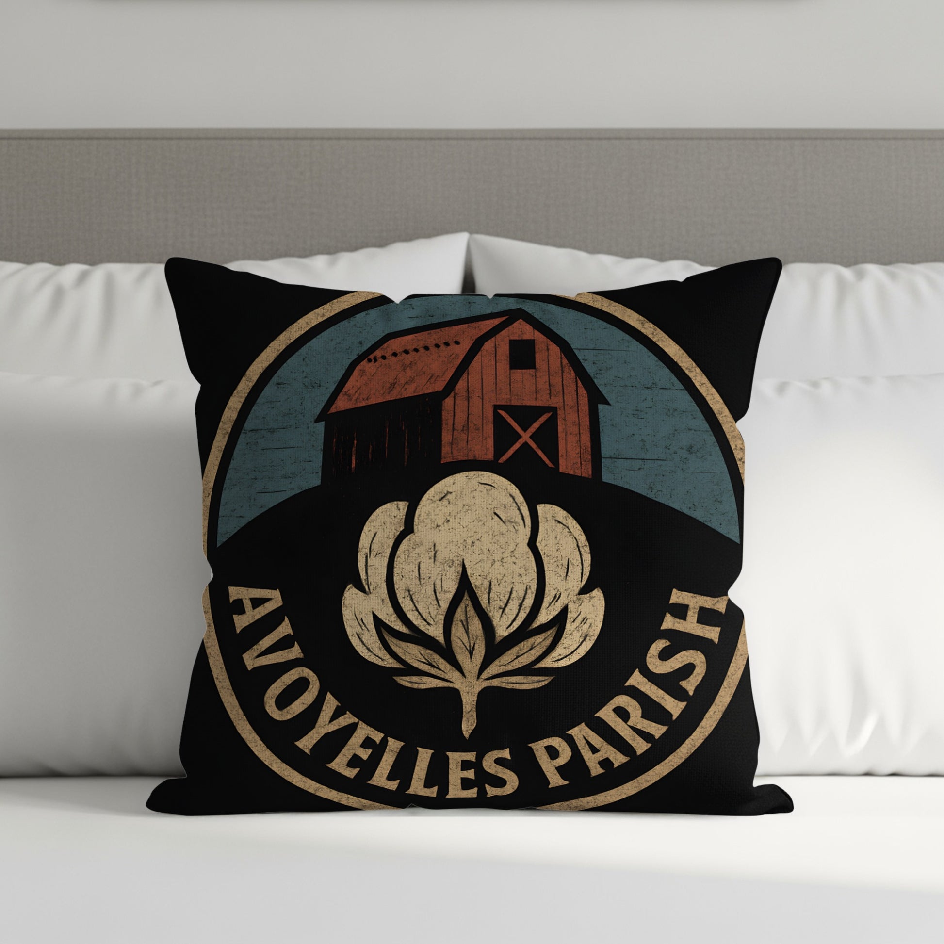 Avoyelles Parish Barn and Cotton Design Pillow product