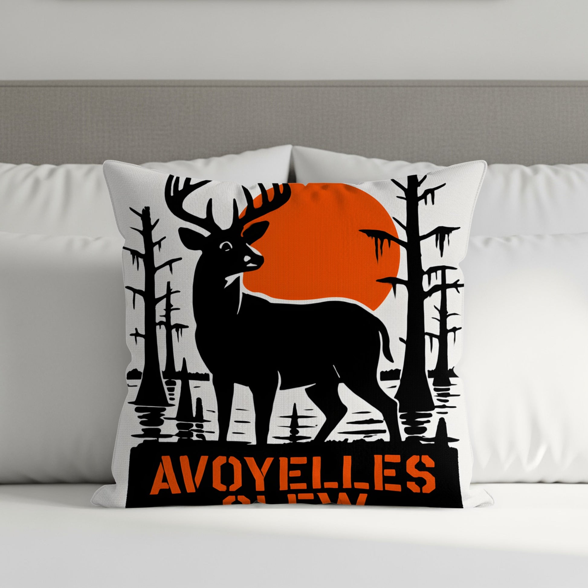 Avoyelles Slew Deer and Sunset Design Pillow product type