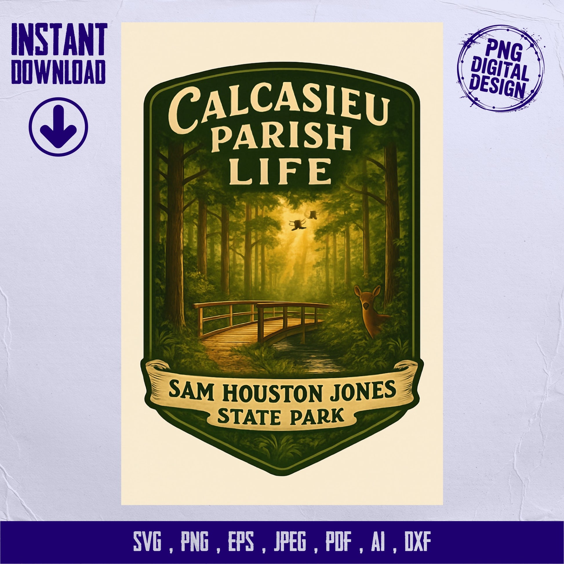 Calcasieu Parish Life Sam Houston State Park Digital Art Download svg png eps ai
