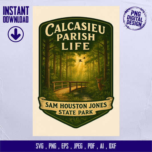 Calcasieu Parish Life Sam Houston State Park Digital Art Download svg png eps ai