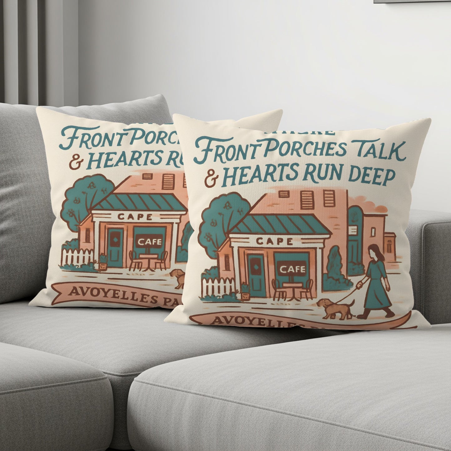 Front Porches Talk and Hearts Run Deep pillow product type
