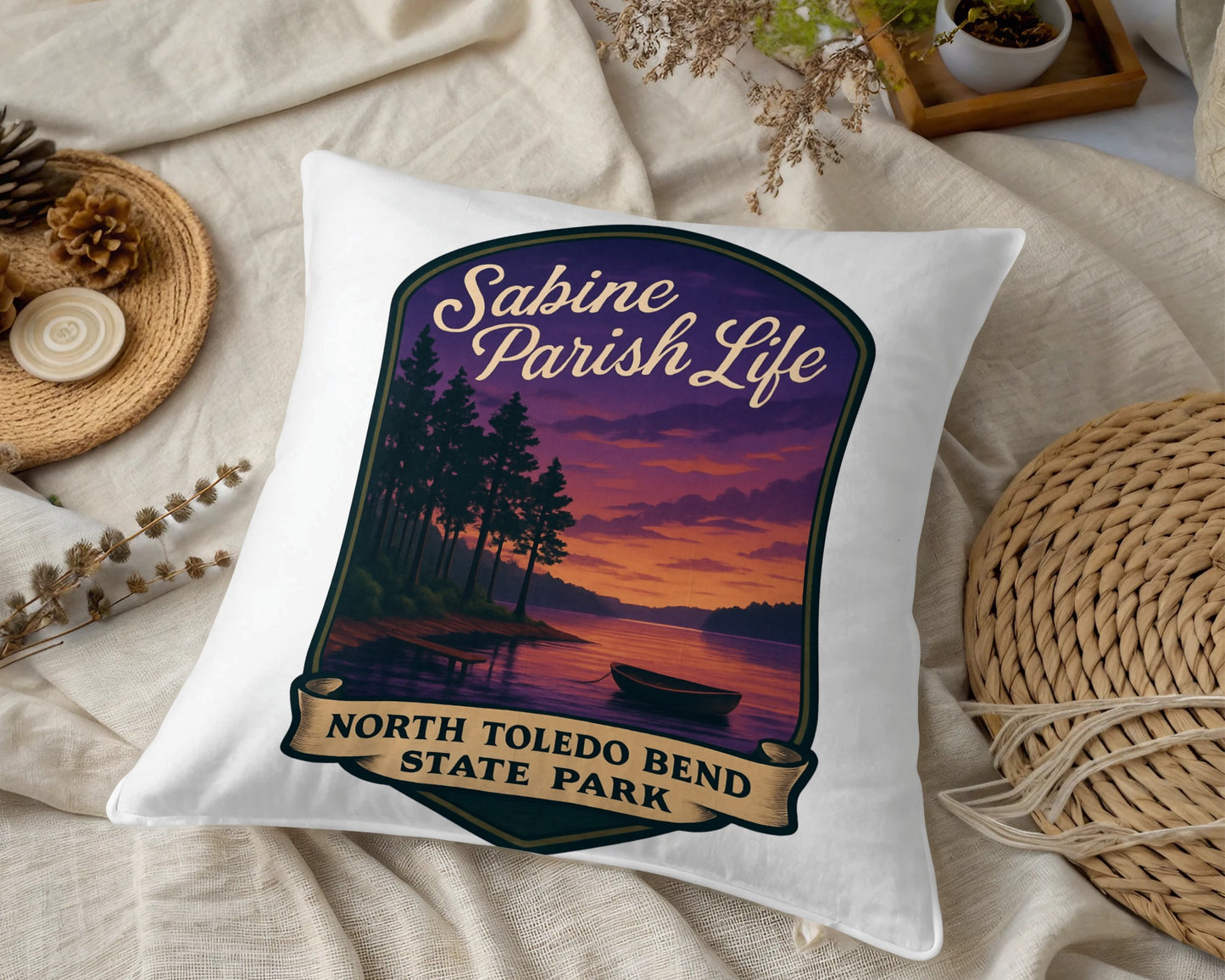 Sabine Parish Life North Toledo Bend State Park Sunset Pillow Cover Decorative Home Accents