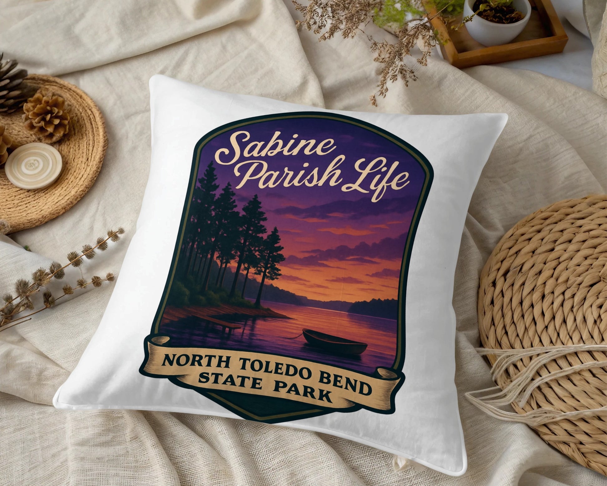 Sabine Parish Life North Toledo Bend State Park Sunset Pillow Cover Decorative Home Accents