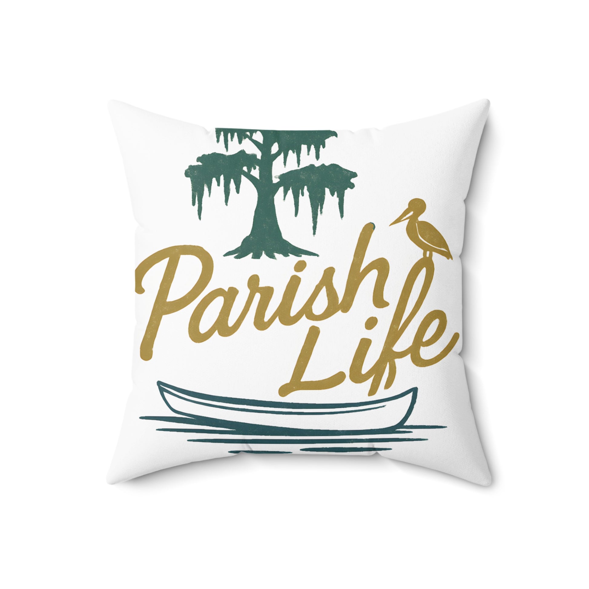 Parish Life Canoe with Tree and Bird Throw Pillow product type