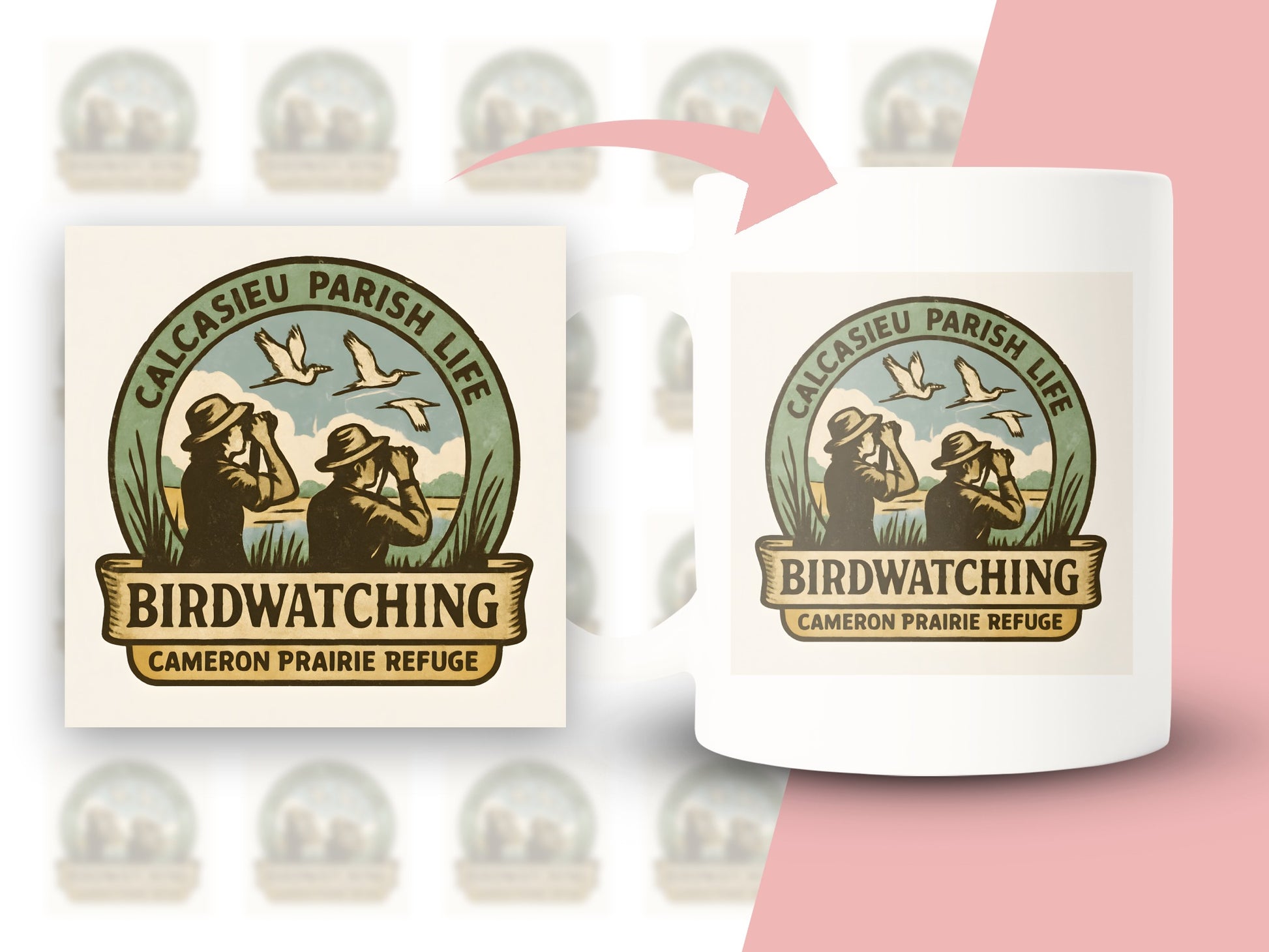 Calcasieu Parish Life Birdwatching Mug, Cameron Prairie Refuge, Nature Enthusiast Gift, Coffee Cup