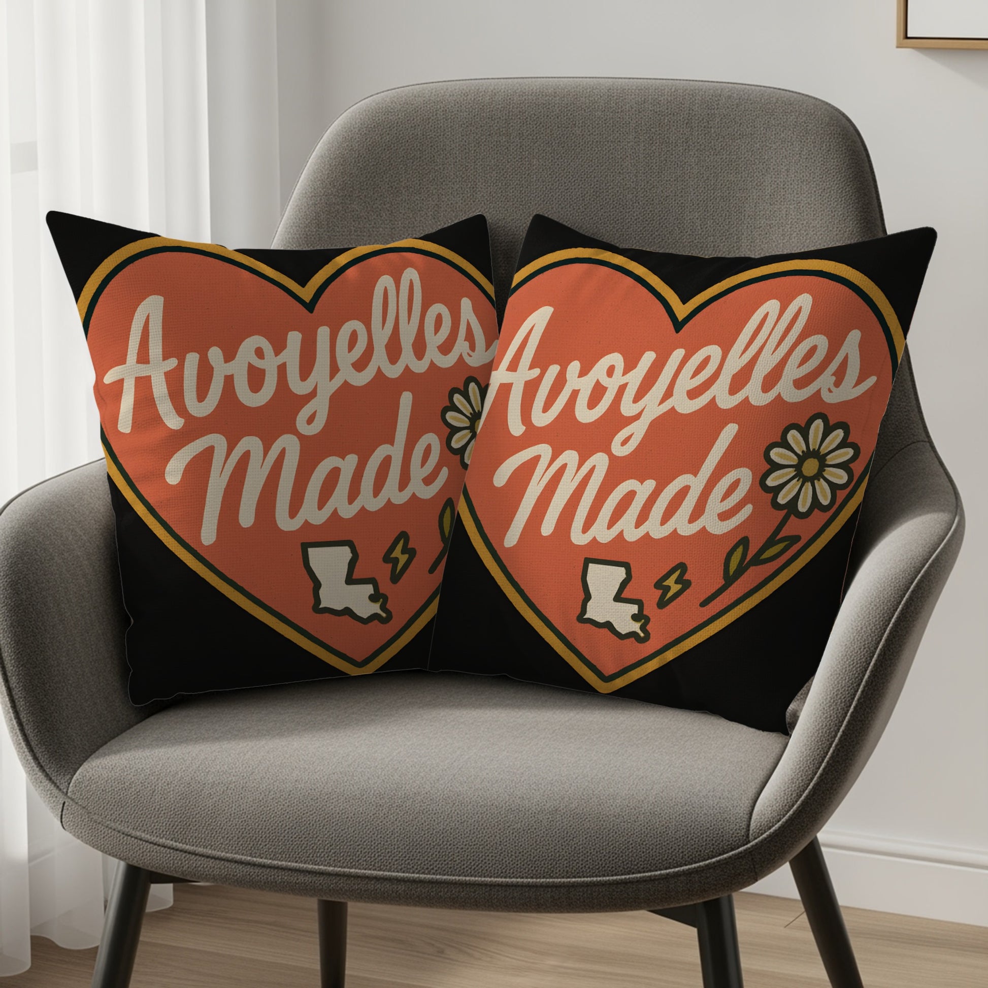 Avoyelles Made Heart Shaped Graphic Print Pillow product