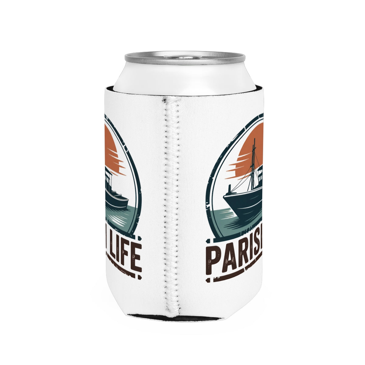 Parisian Life Can Cooler Koozie with Boat Design product
