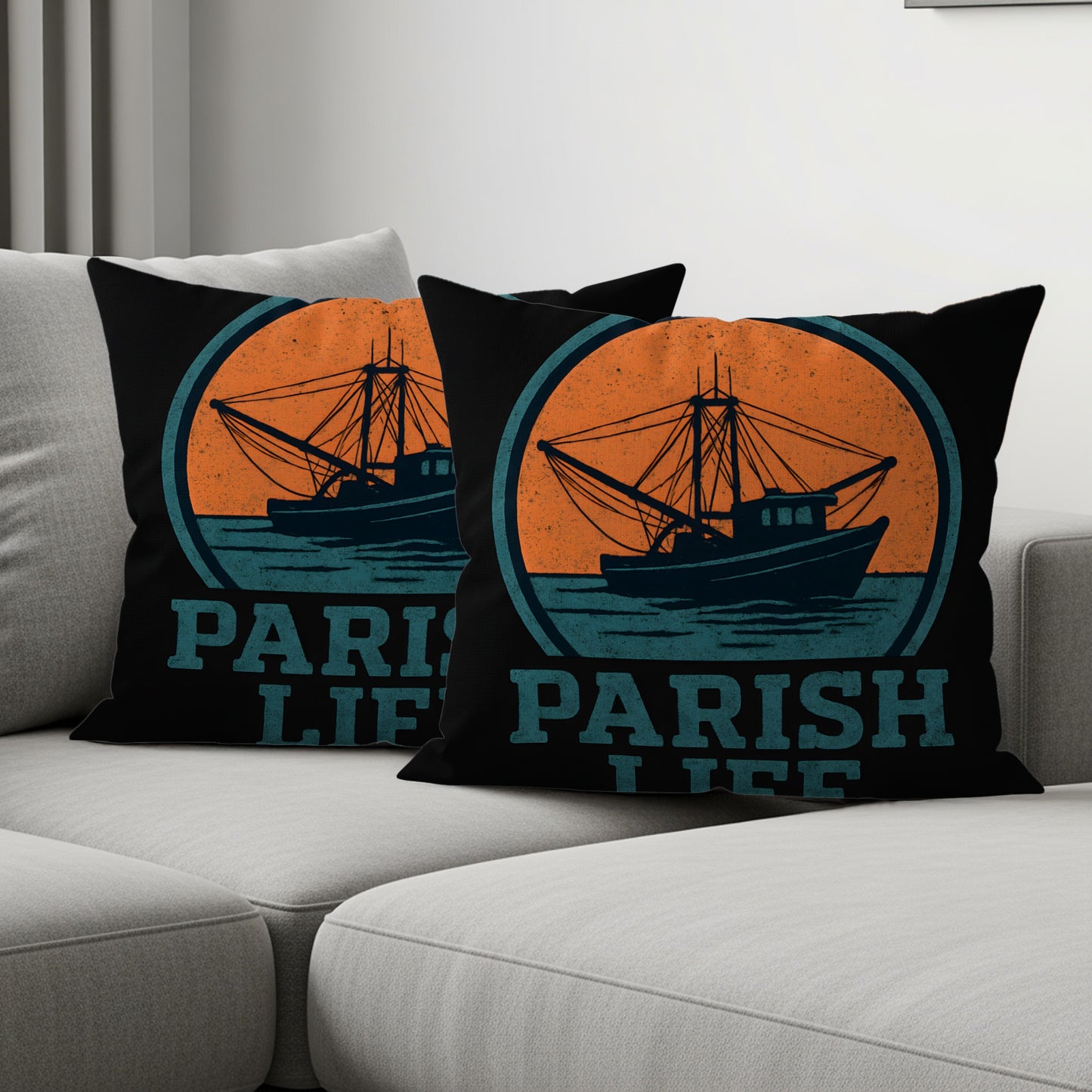 Parish Life Fishing Boat Decorative Pillow product