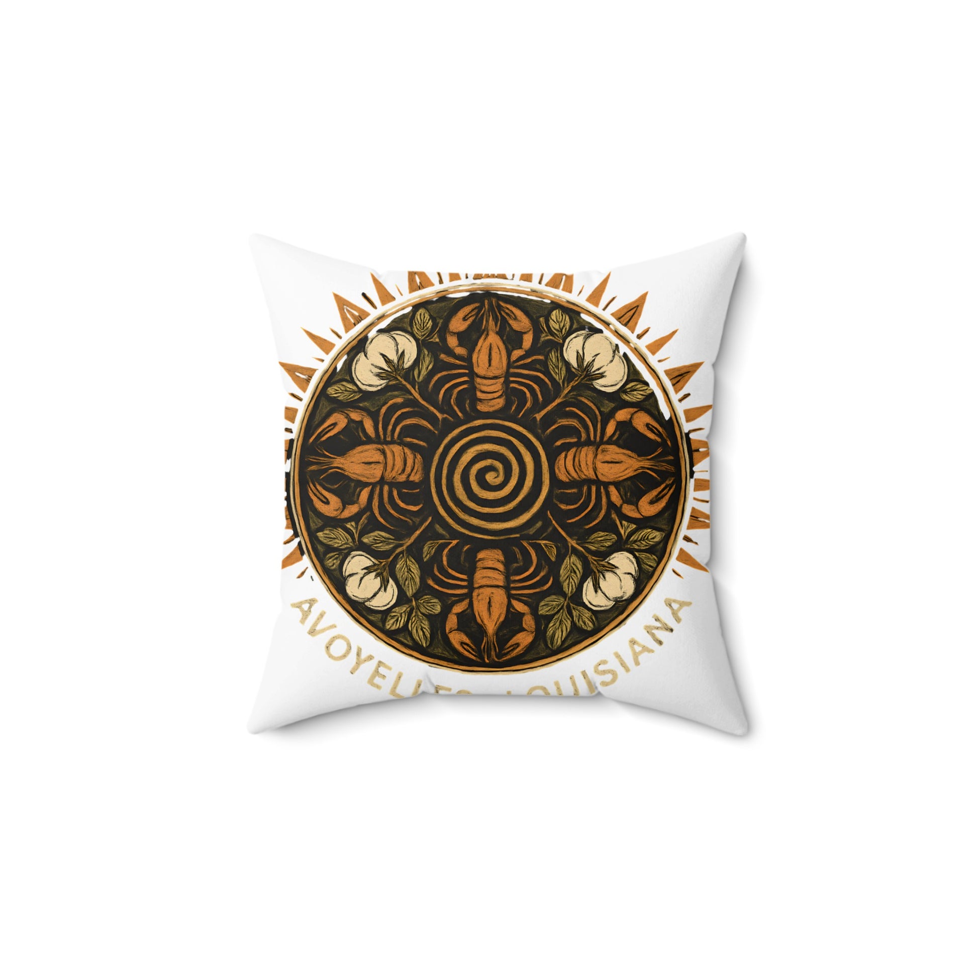 Avoyelles Louisiana Crawfish Mandala Design Pillow product type