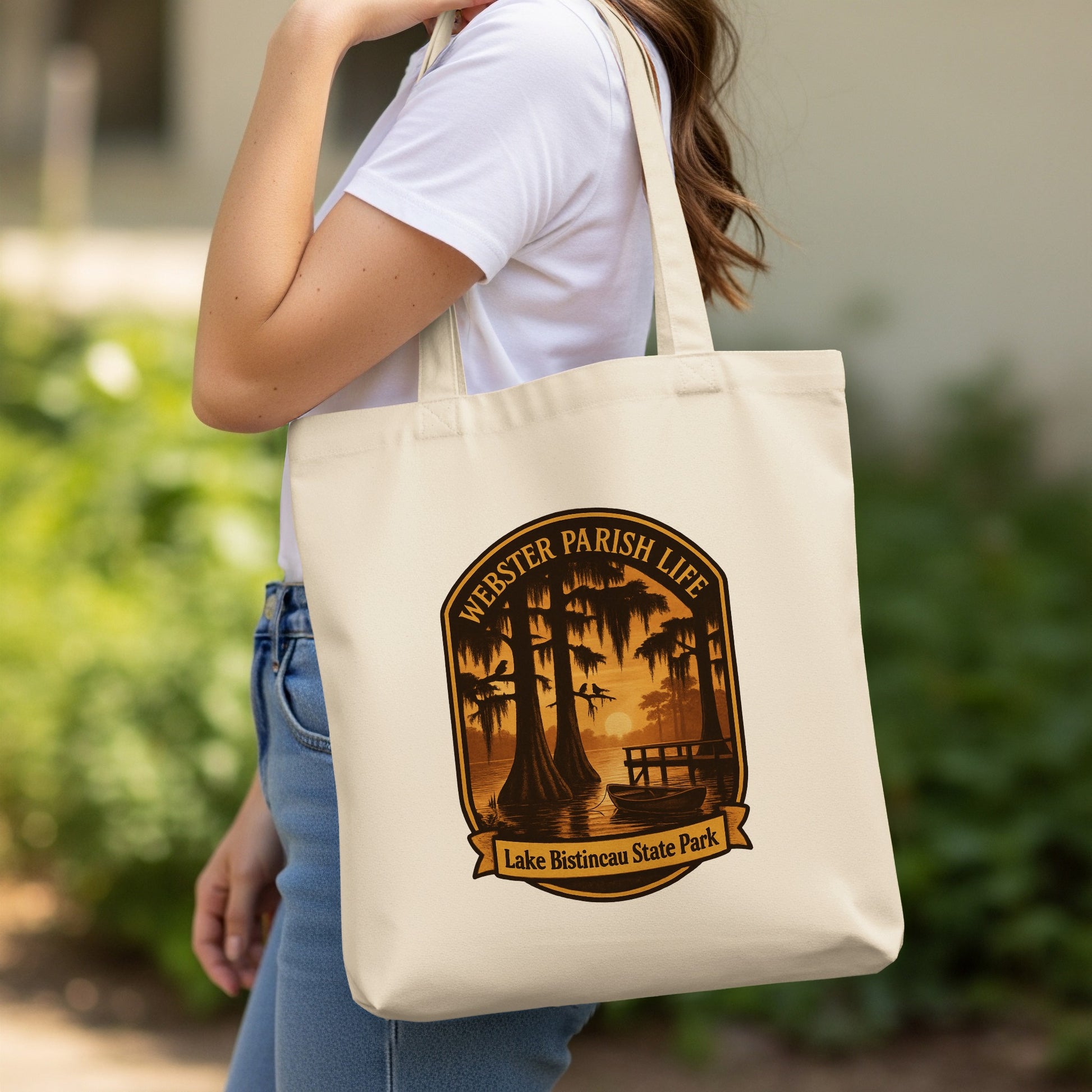 Lake Bistineau State Park Tote Bag, Webster Parish Life Graphic, Eco-Friendly Canvas Bag, Unique Gift Idea