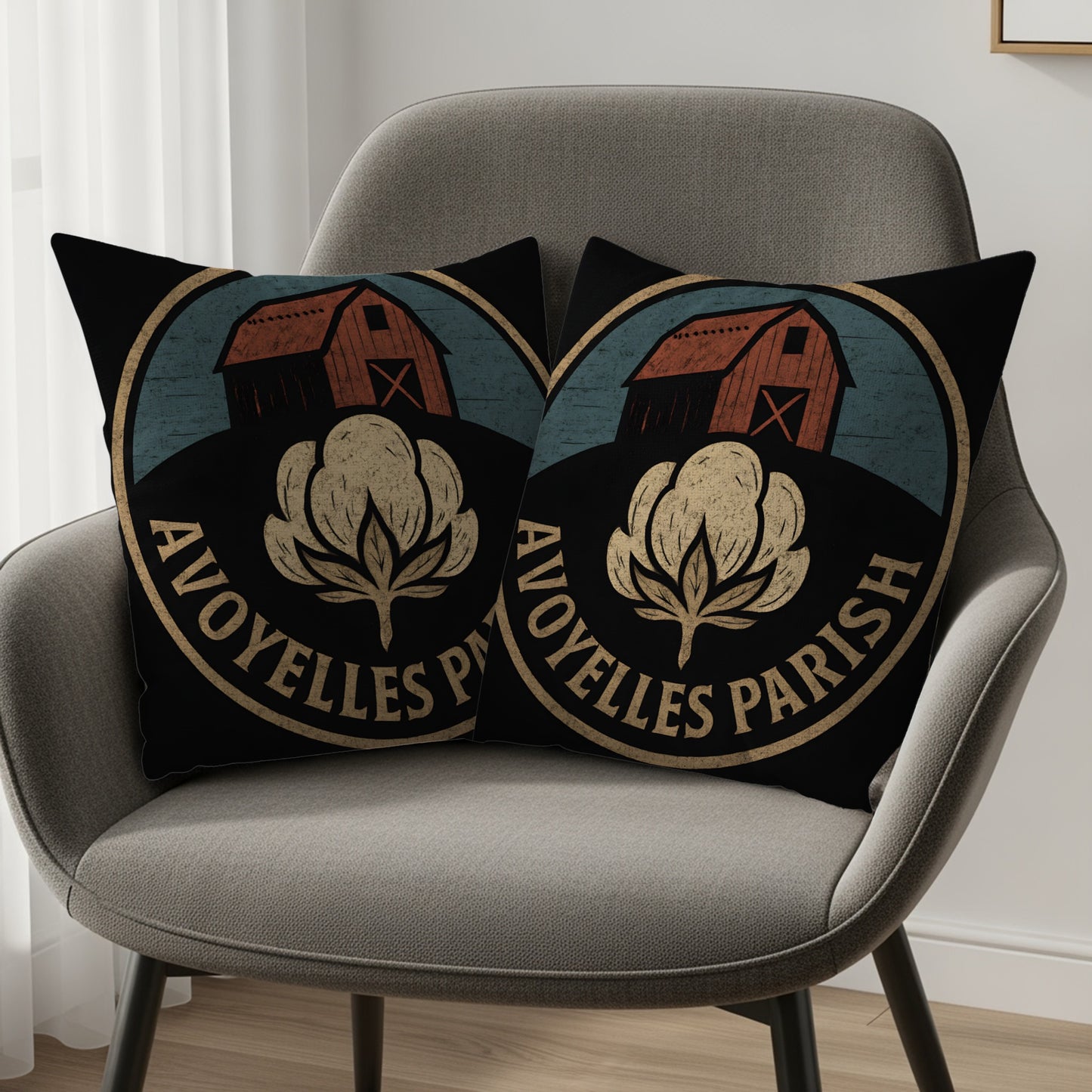 Avoyelles Parish Barn and Cotton Design Pillow product