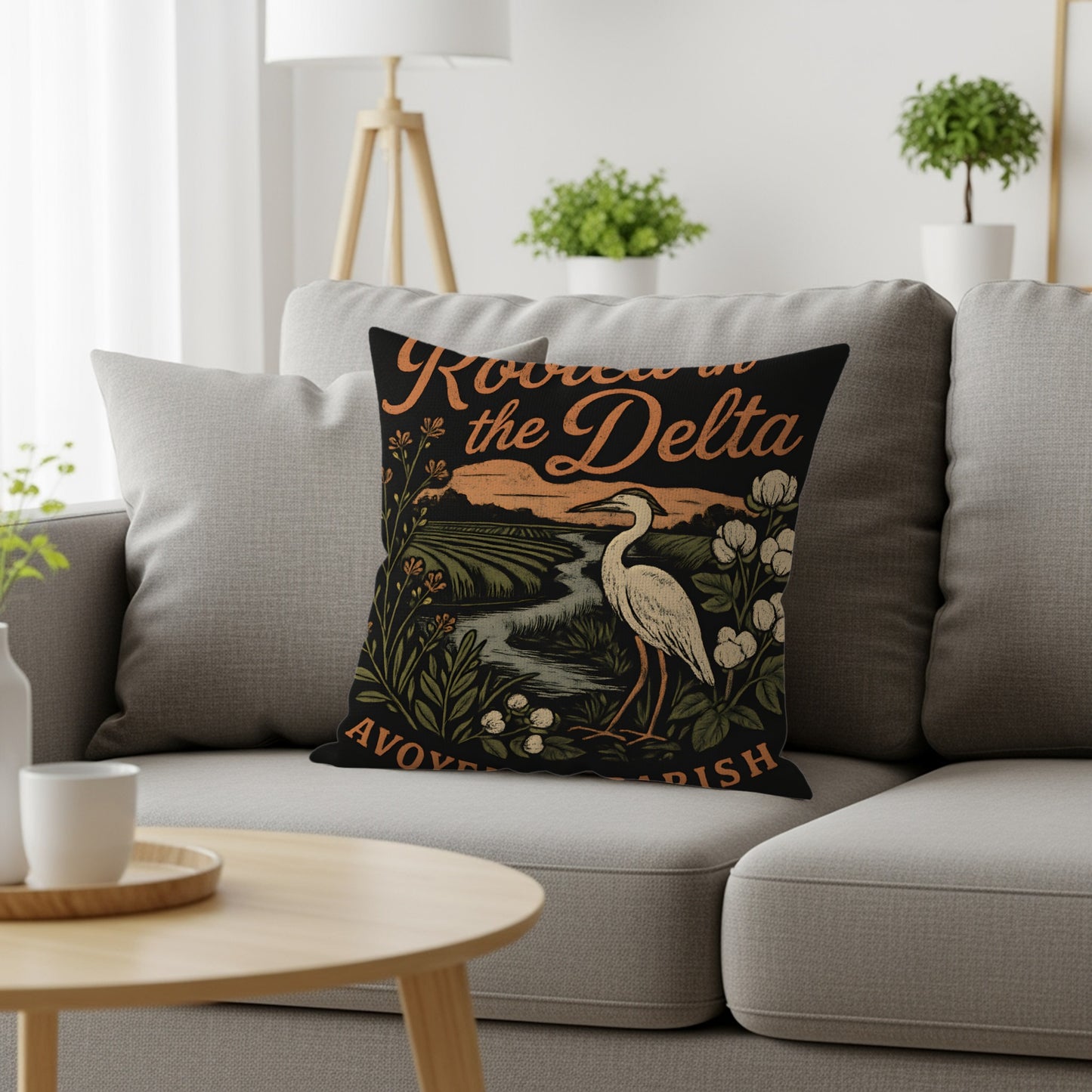Roads to the Delta Scenic Nature Themed Pillow product