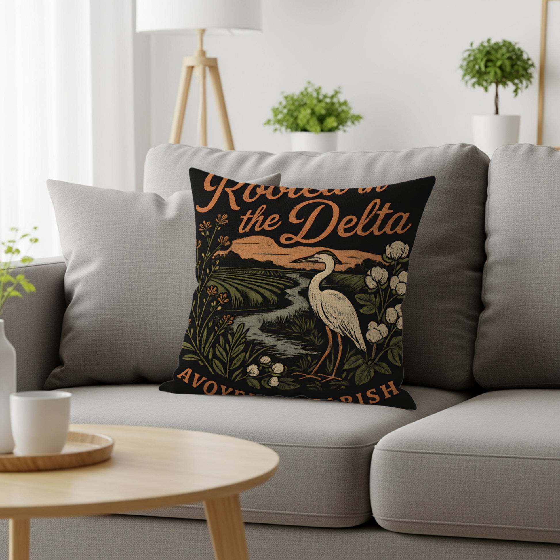 Roads to the Delta Scenic Nature Themed Pillow product
