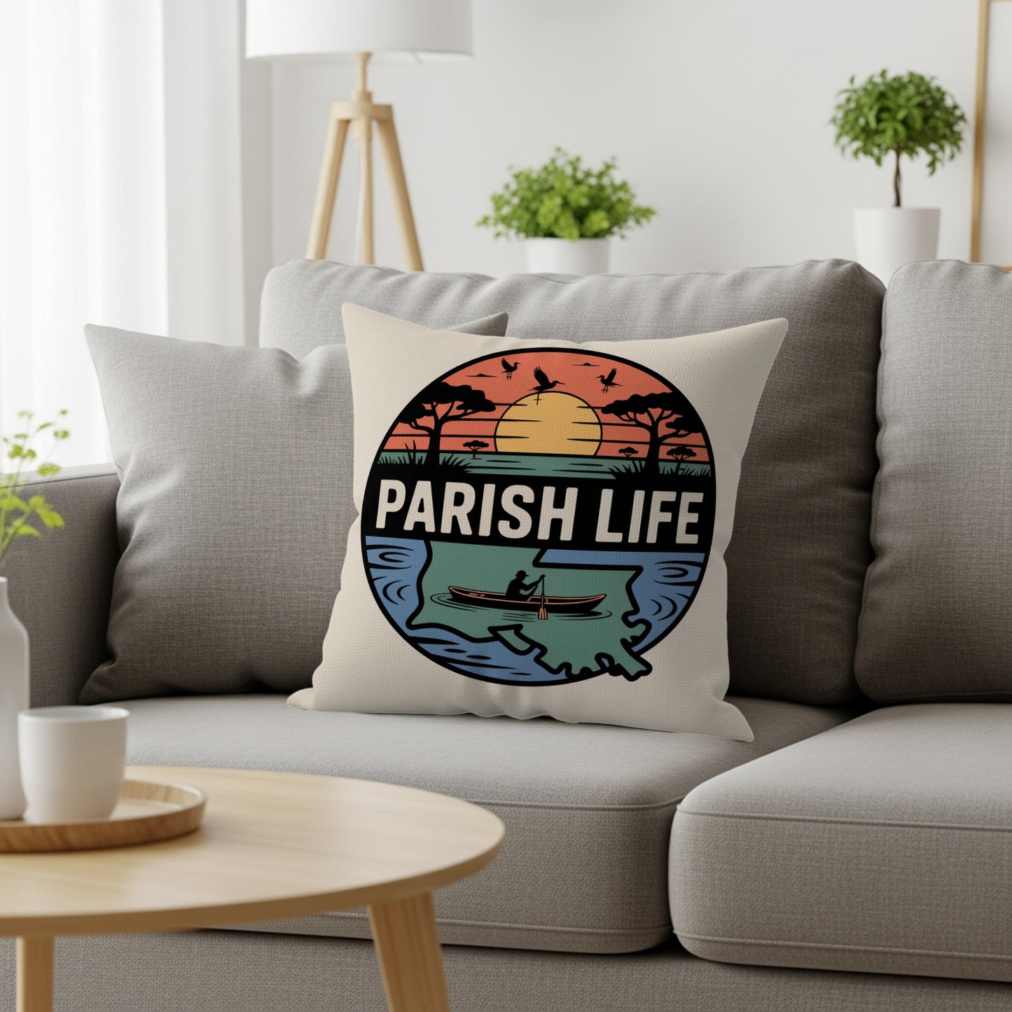 Parish Life Sunset Scene Design Pillow product