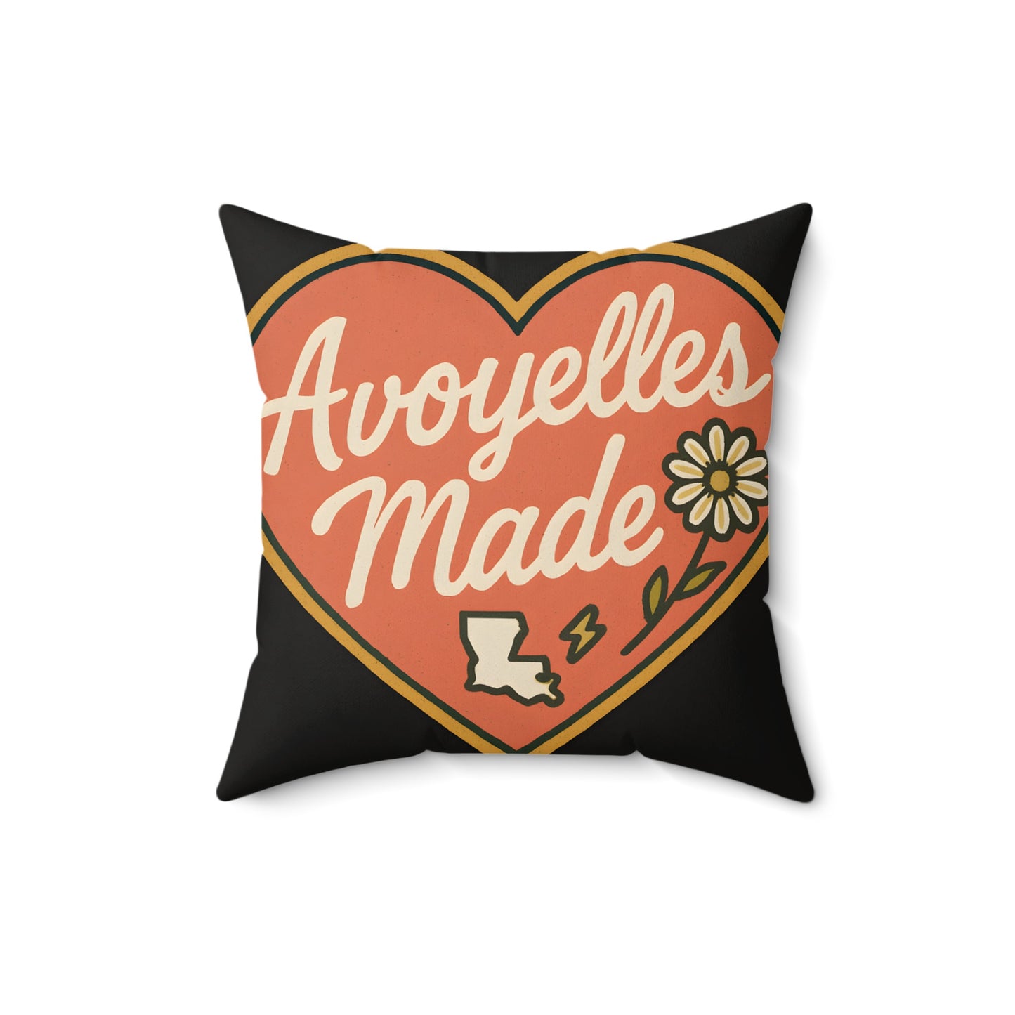 Avoyelles Made Heart and Flower Design Pillow product type