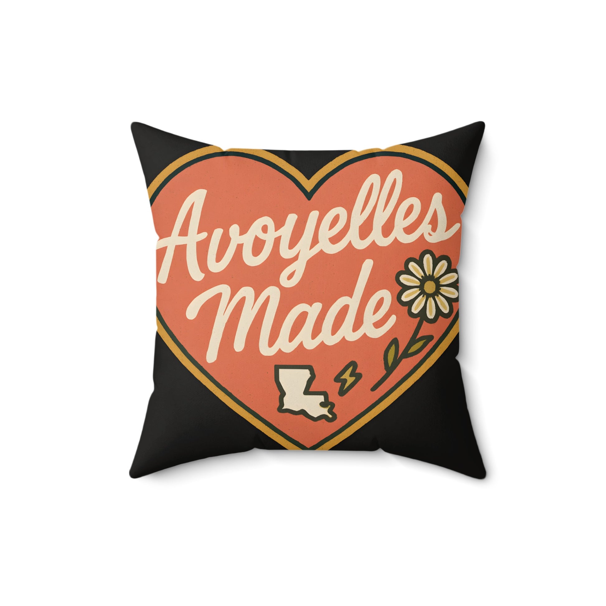 Avoyelles Made Heart and Flower Design Pillow product type
