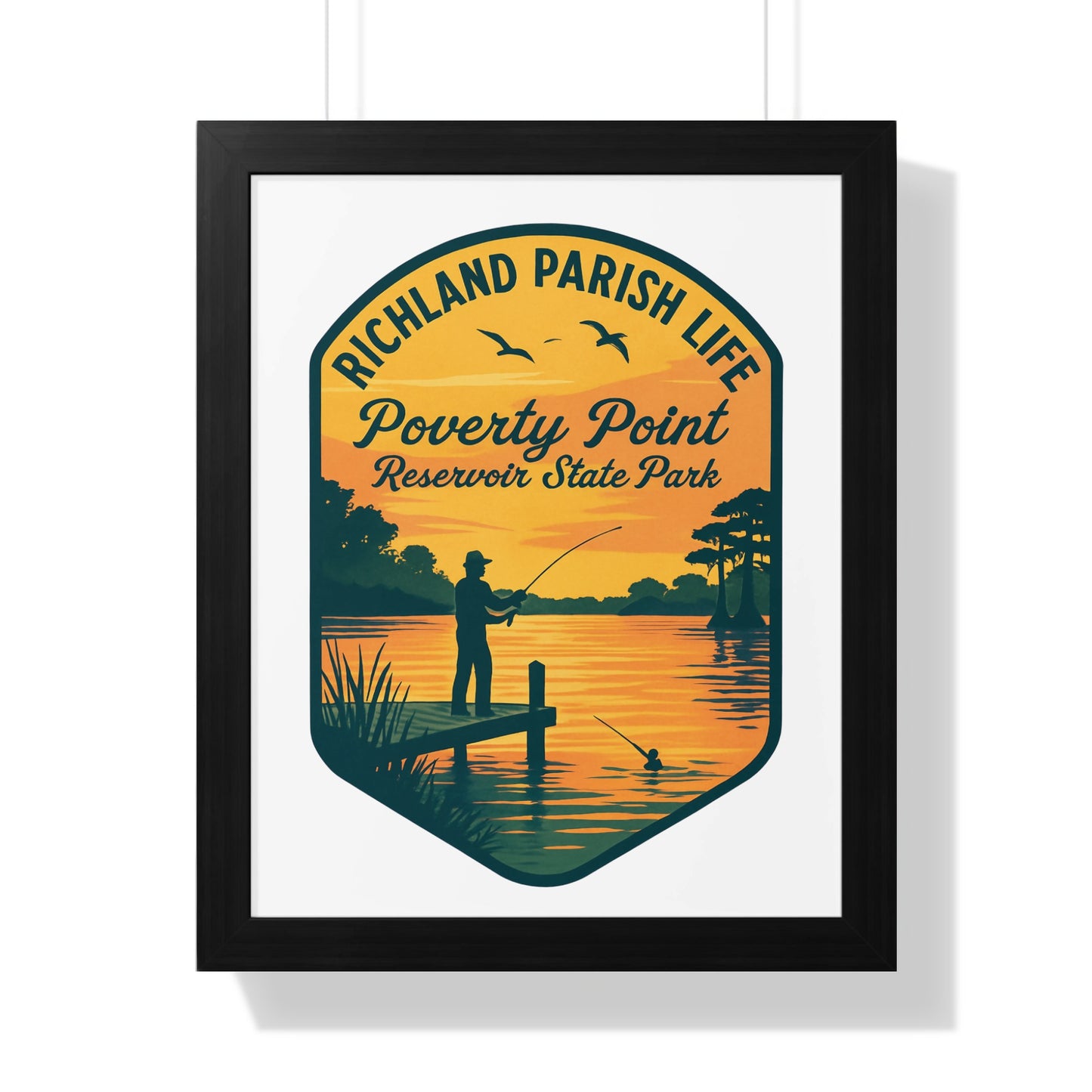 Richland Parish Life Poverty Point Reservoir State Park Sunset Fishing Poster Wall Art Decor