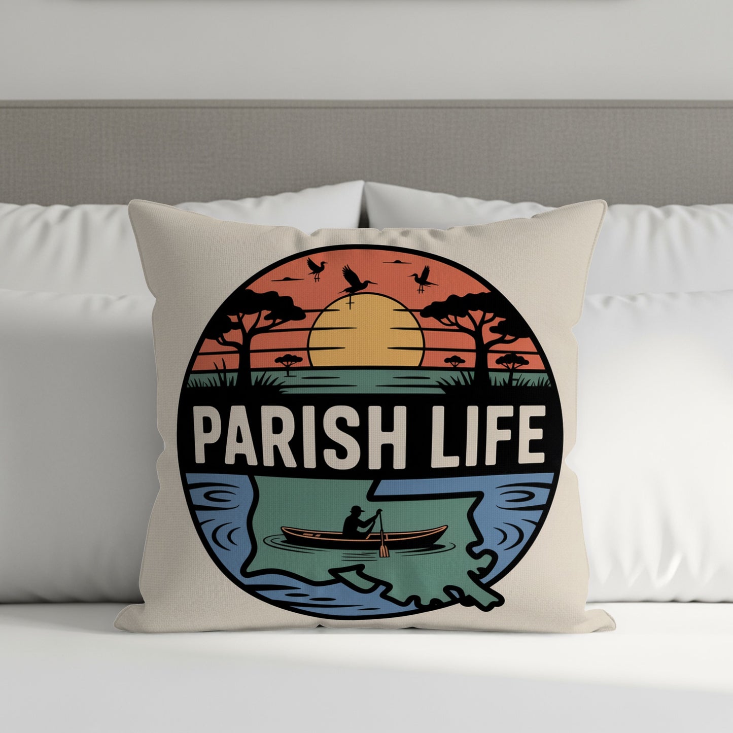 Parish Life Sunset Scene Premium Pillow product