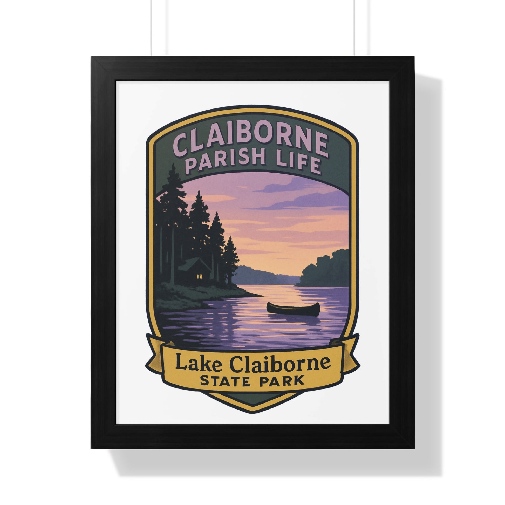 Claiborne Parish Life Lake State Park Poster, Vintage Style Wall Art, Nature Landscape Print, Home Decor
