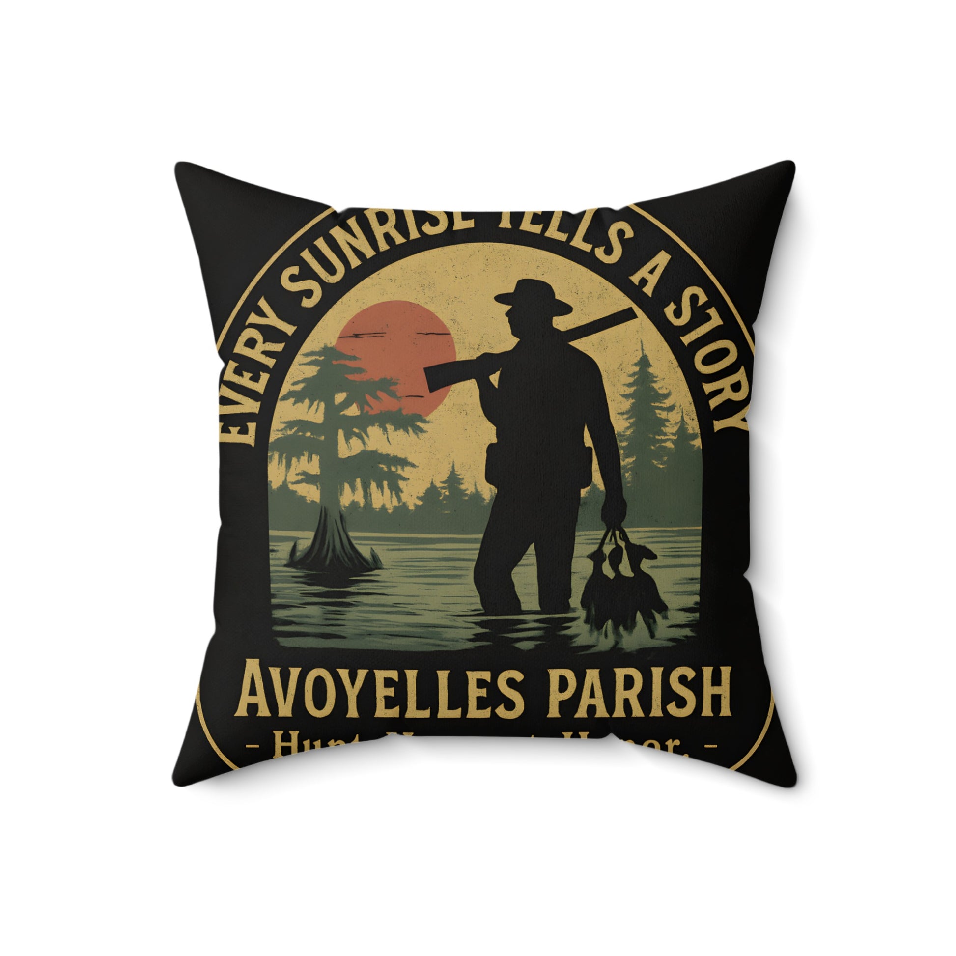 Vintage Avoyelles Parish Hunting Scene Pillow product type