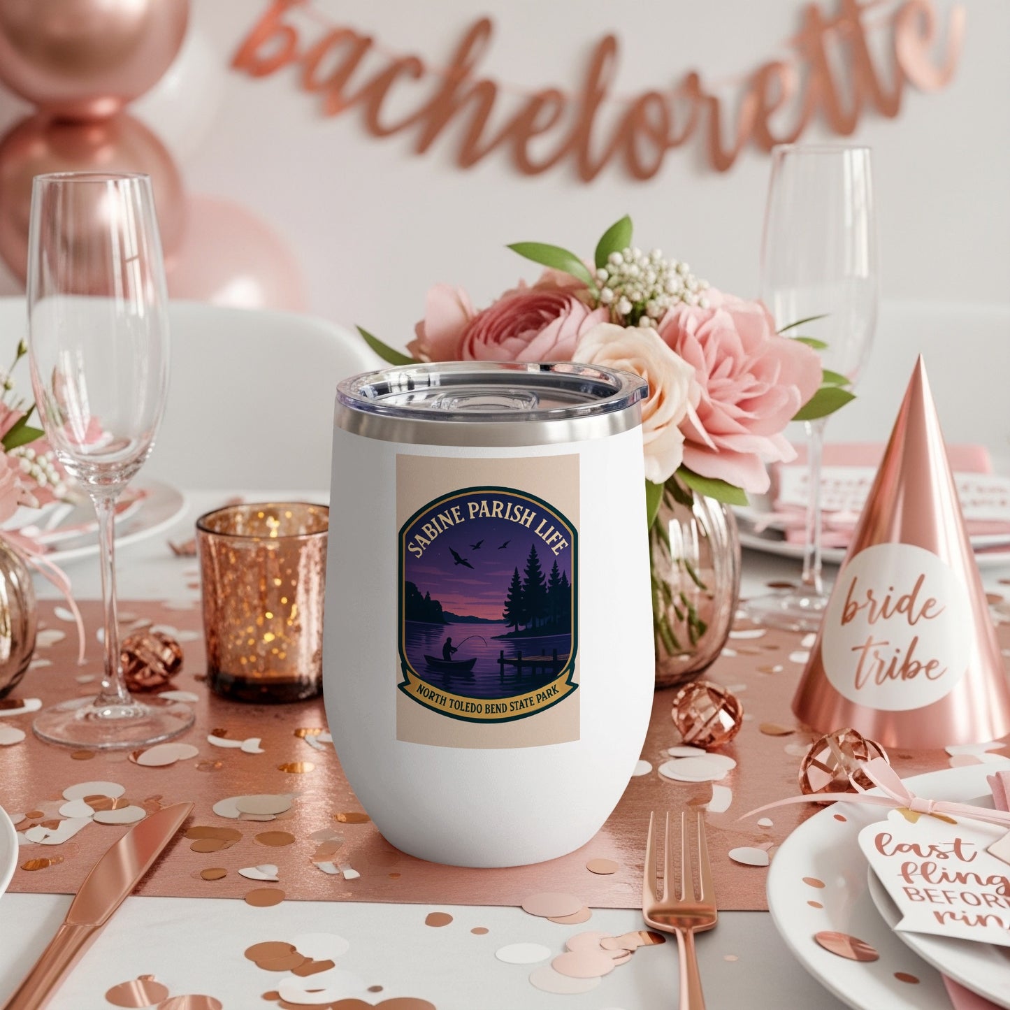 Bachelorette Party Insulated Wine Tumbler, Personalized Bride Tribe Cup, Stainless Steel Drinkware, Custom Wedding Favor, Bridal Shower Gift